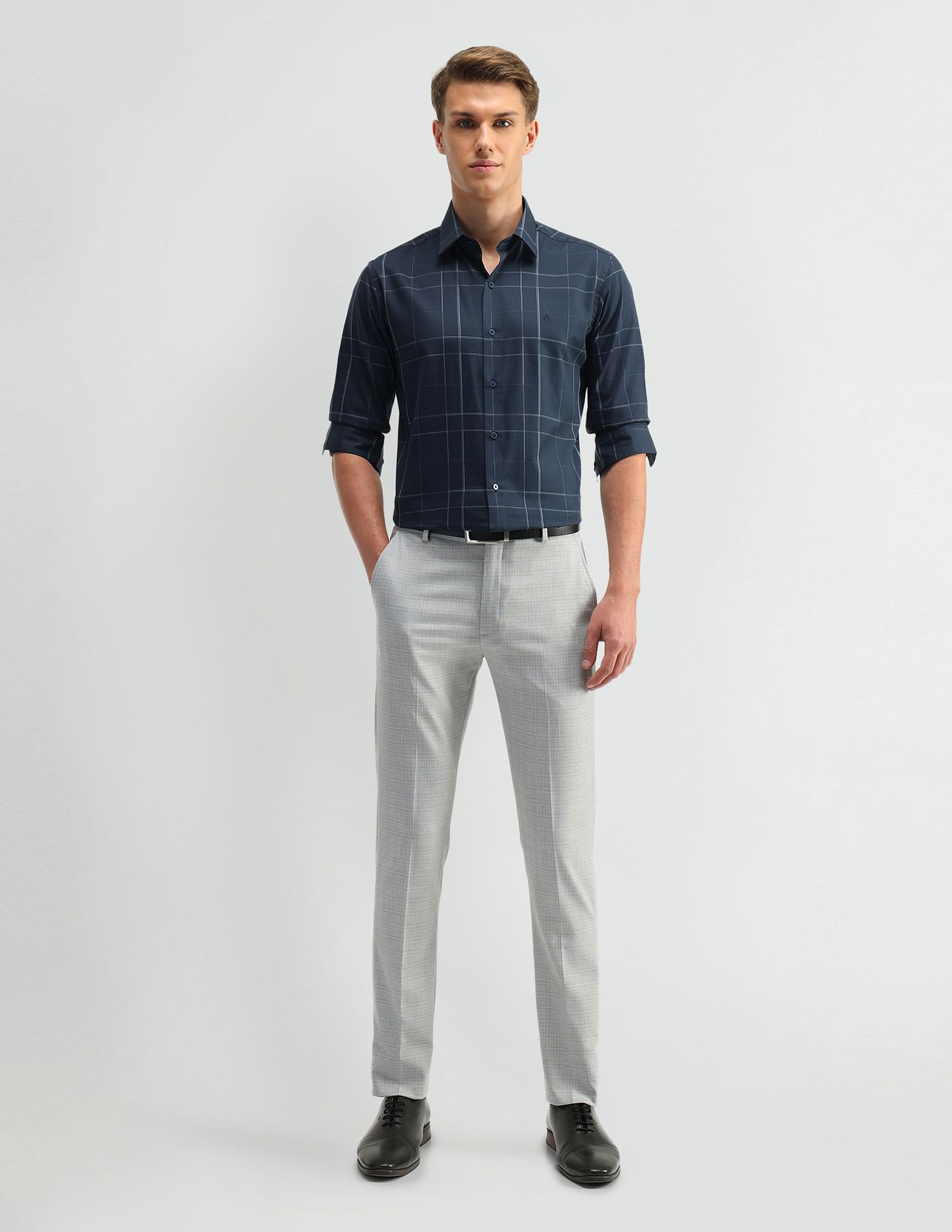 Arrow Newyork Windowpane Checks Cotton Shirt