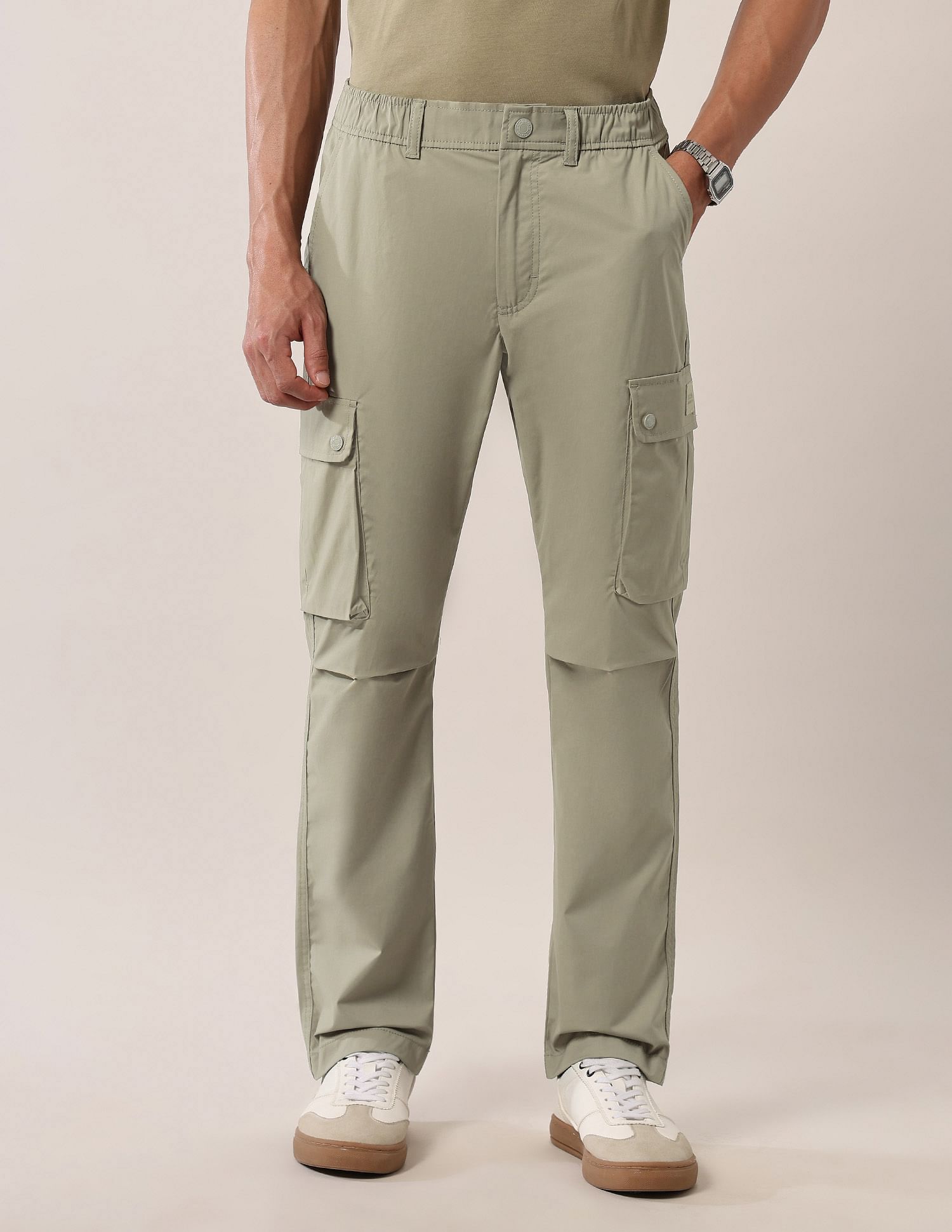 U.S. Polo Assn. Denim Co. Mid Rise Solid Straight Fit Cargos