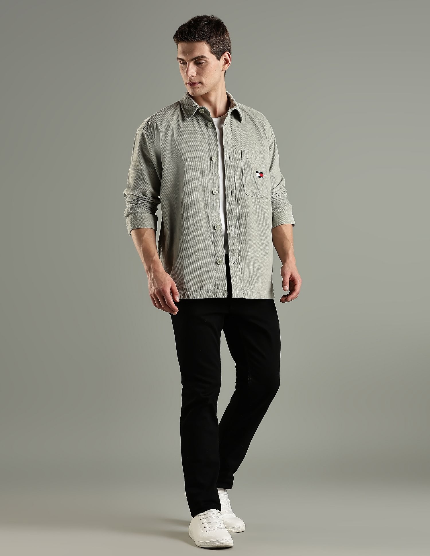 Tommy Hilfiger Solid Oversized Fit Cotton Shirt