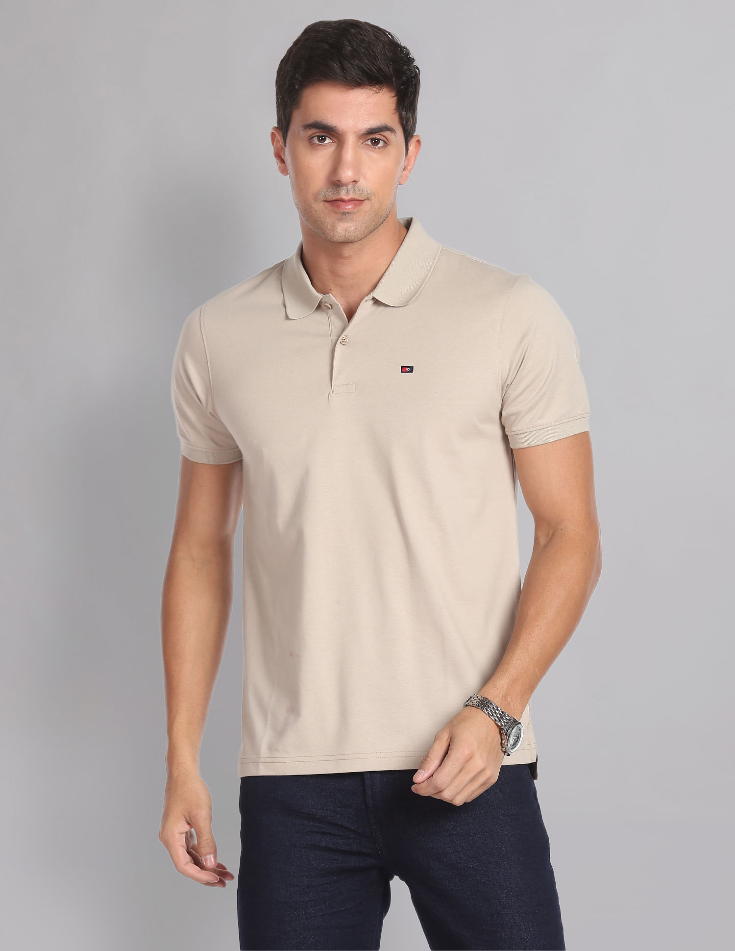 AD by Arvind Wrinkle Resistant Quick Dry Smart Polo Shirt