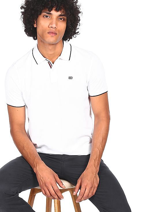 Mens black and store white polo shirt