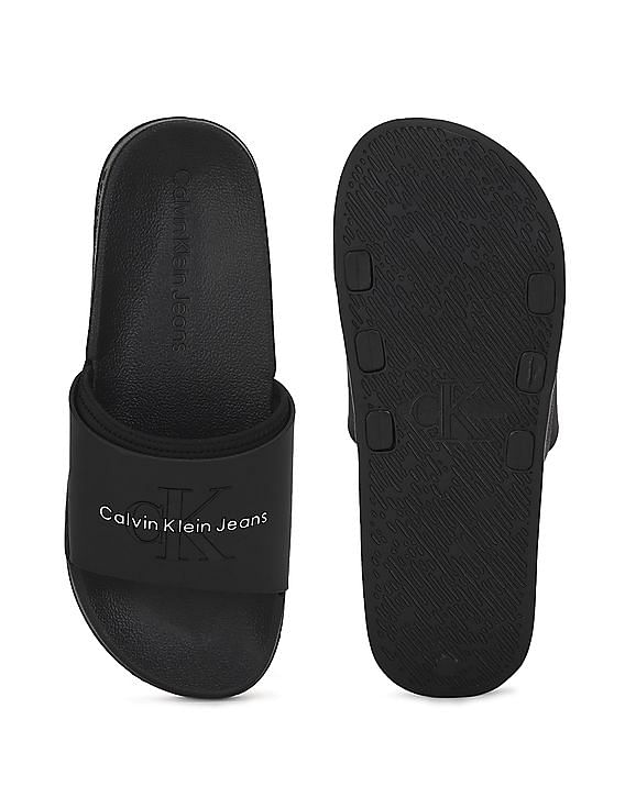 Calvin klein deals sliders mens black