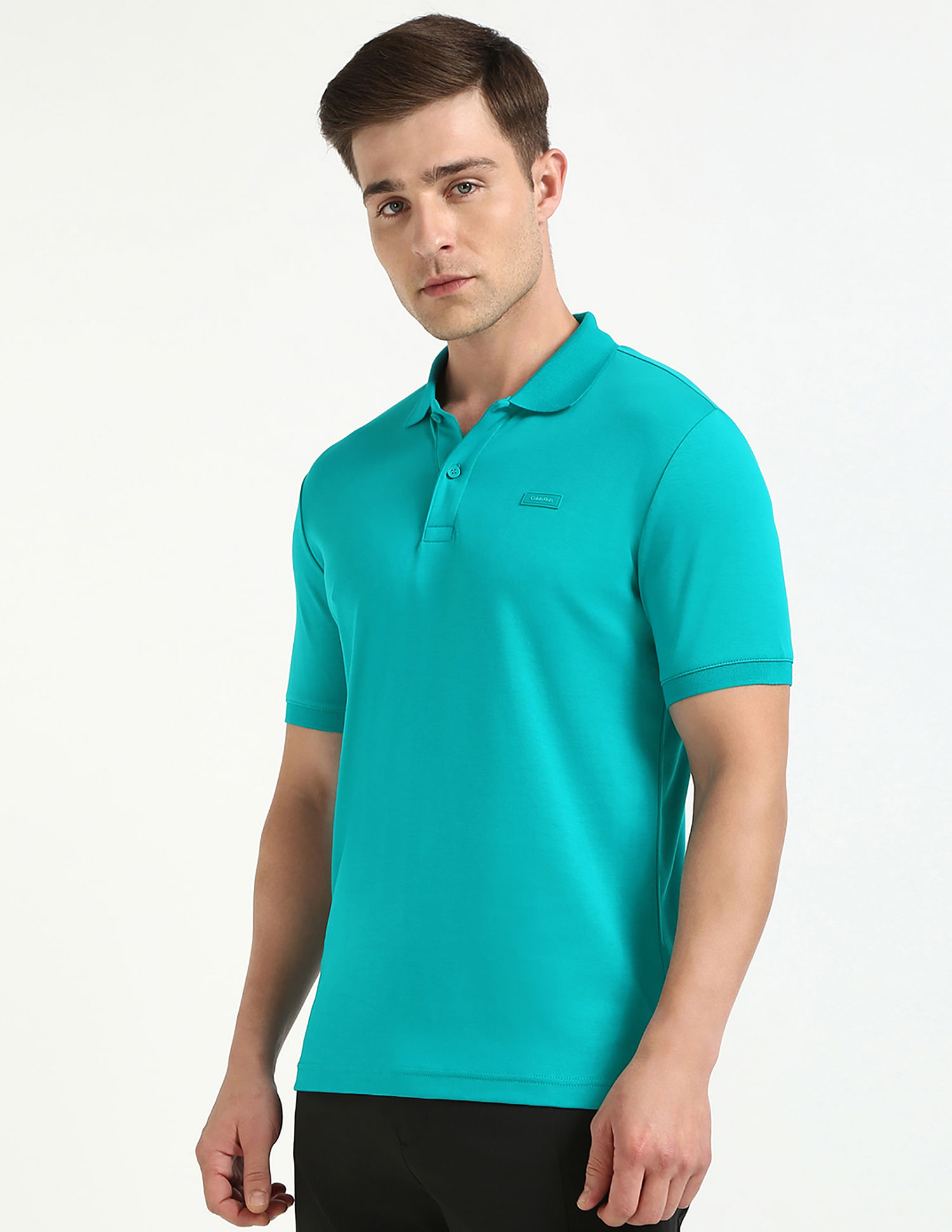 Calvin Klein Jeans Solid Slim-Fit Cotton Polo T-Shirt