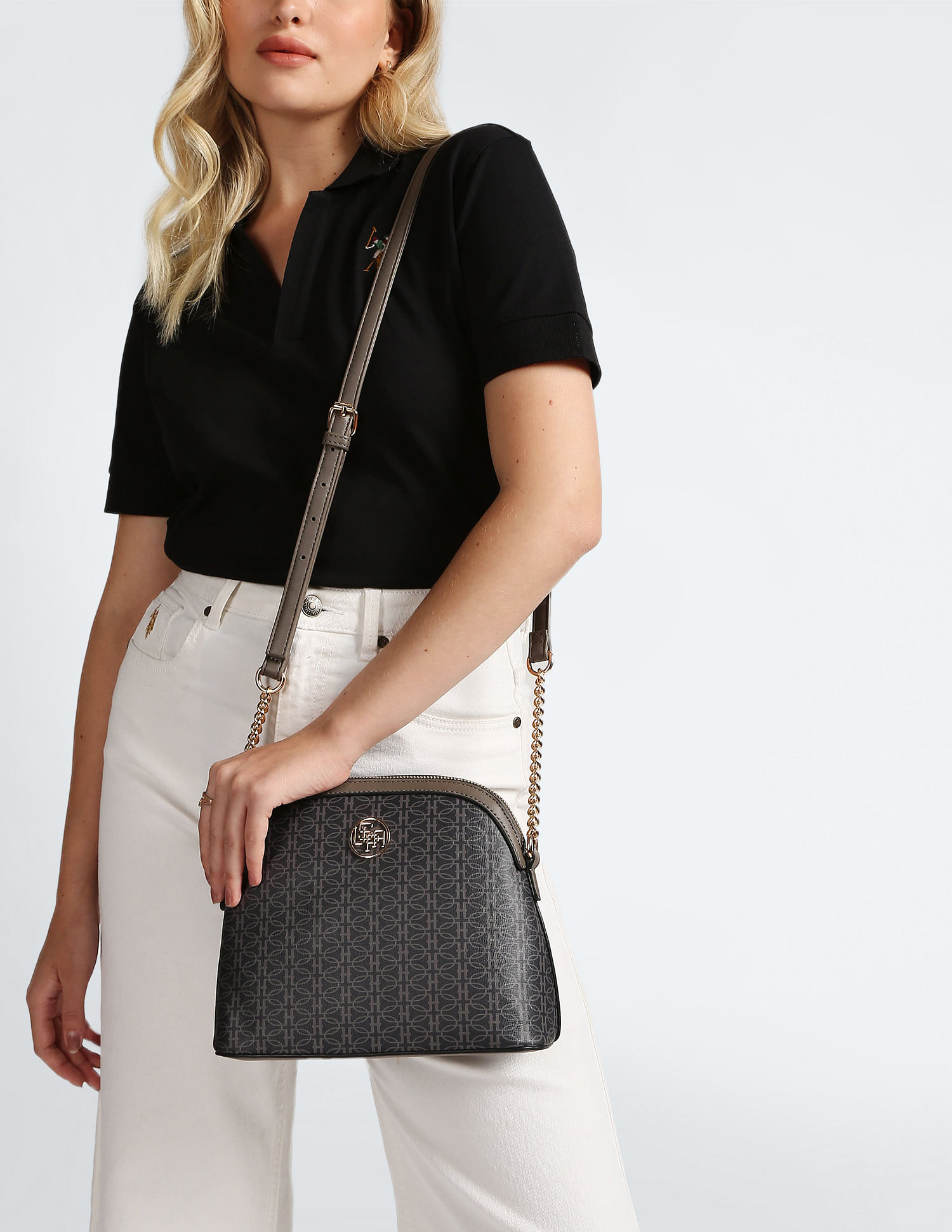 U.S. Polo Assn. Women Chain Detail Dome Sling Bag