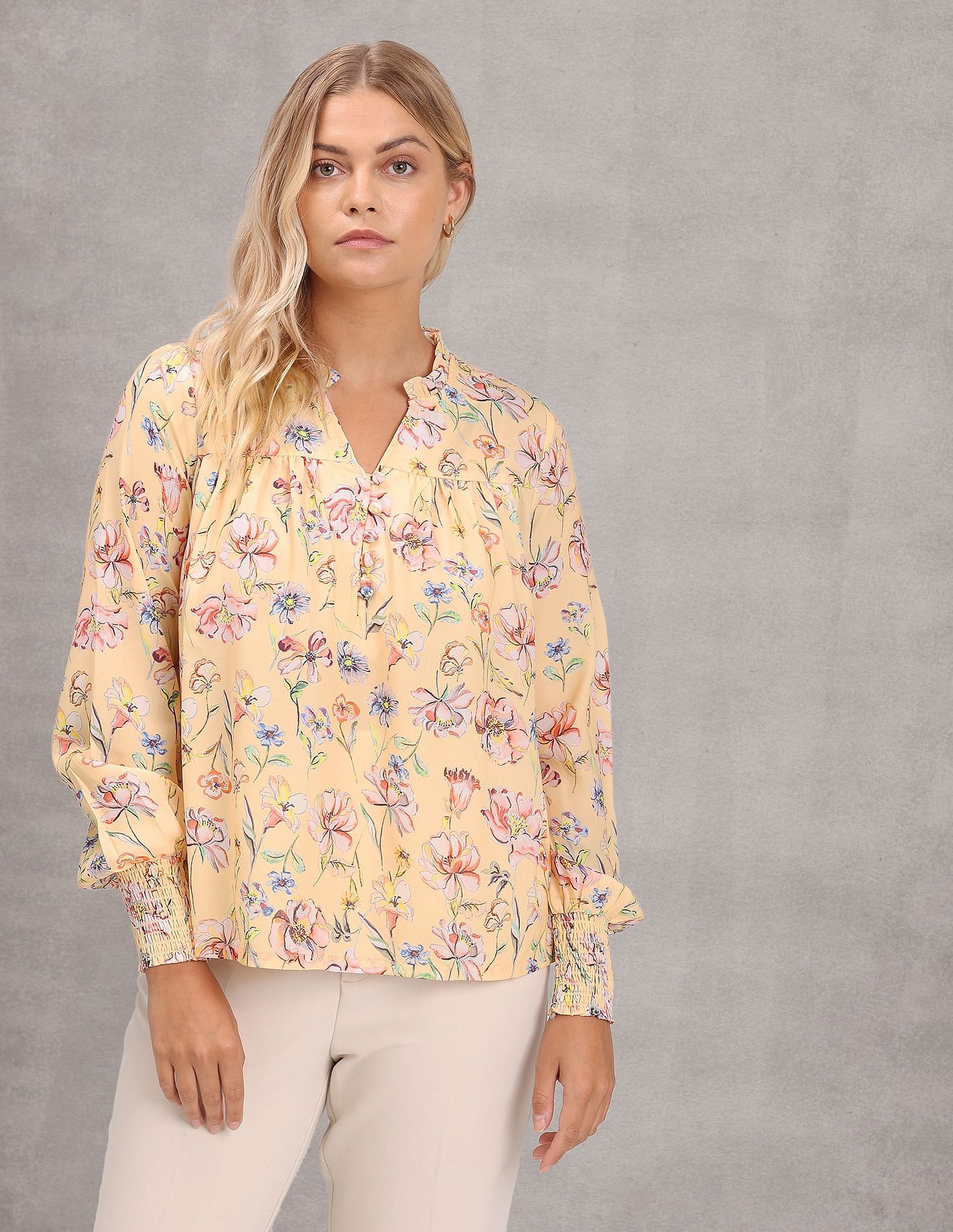 U.S. Polo Assn. Women Floral Print Polyester Top