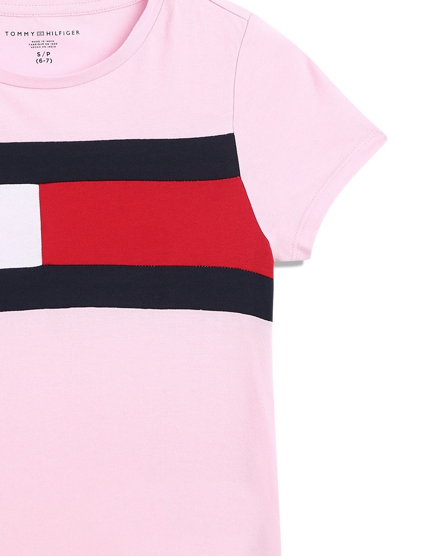 Tommy Hilfiger Girls Pink Logo T-Shirt