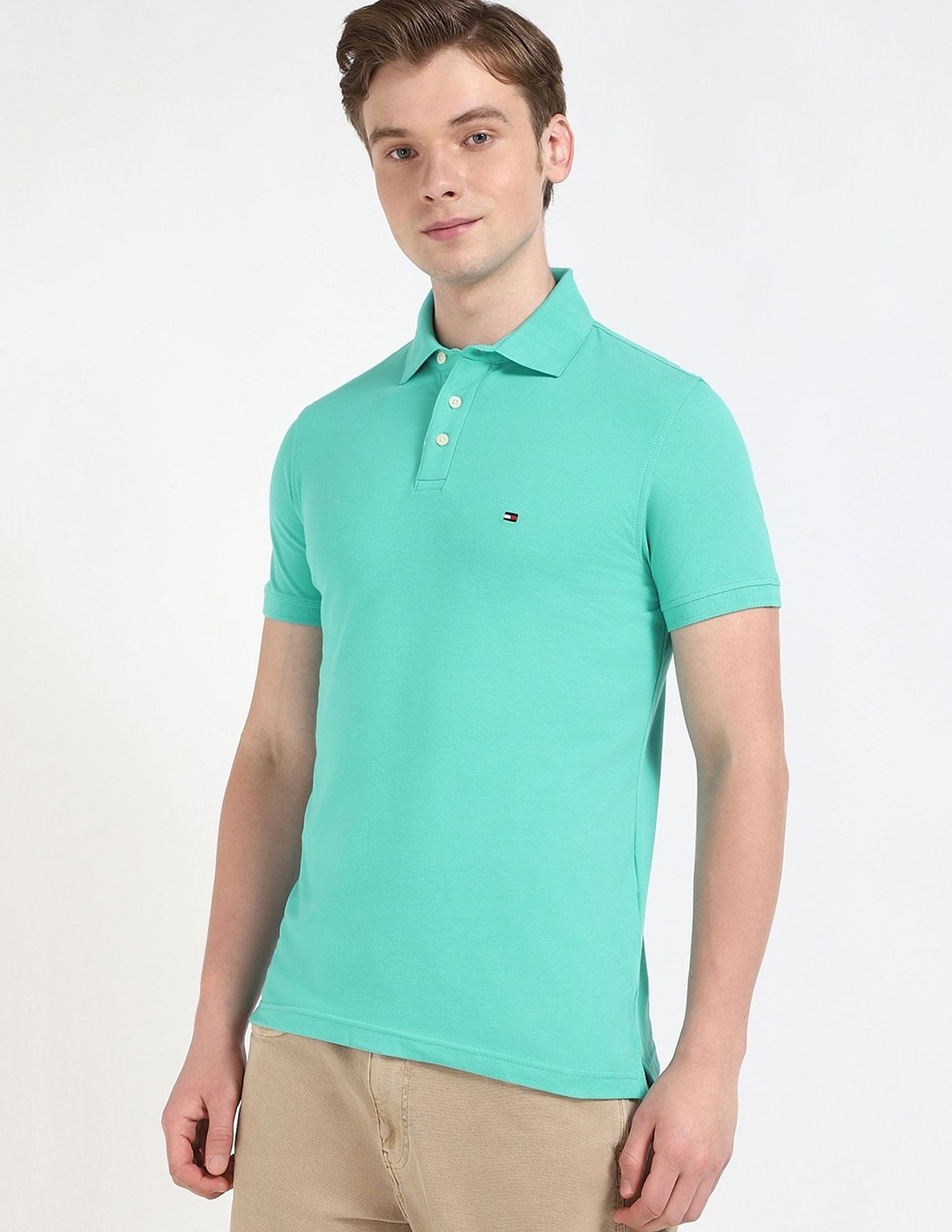 Tommy Hilfiger Solid Slim-Fit Cotton Polo Shirt