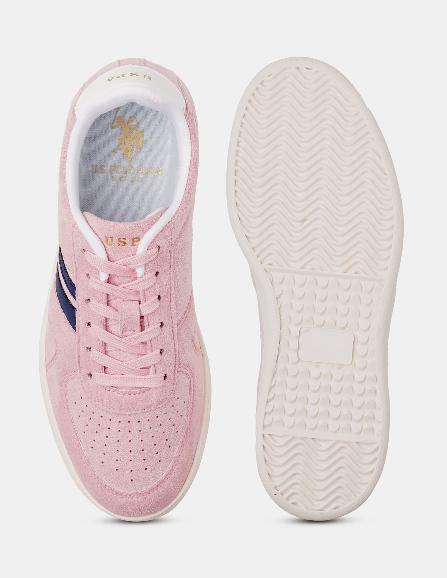 U.S. Polo Assn. Women Round Toe Edda Striped Sneakers