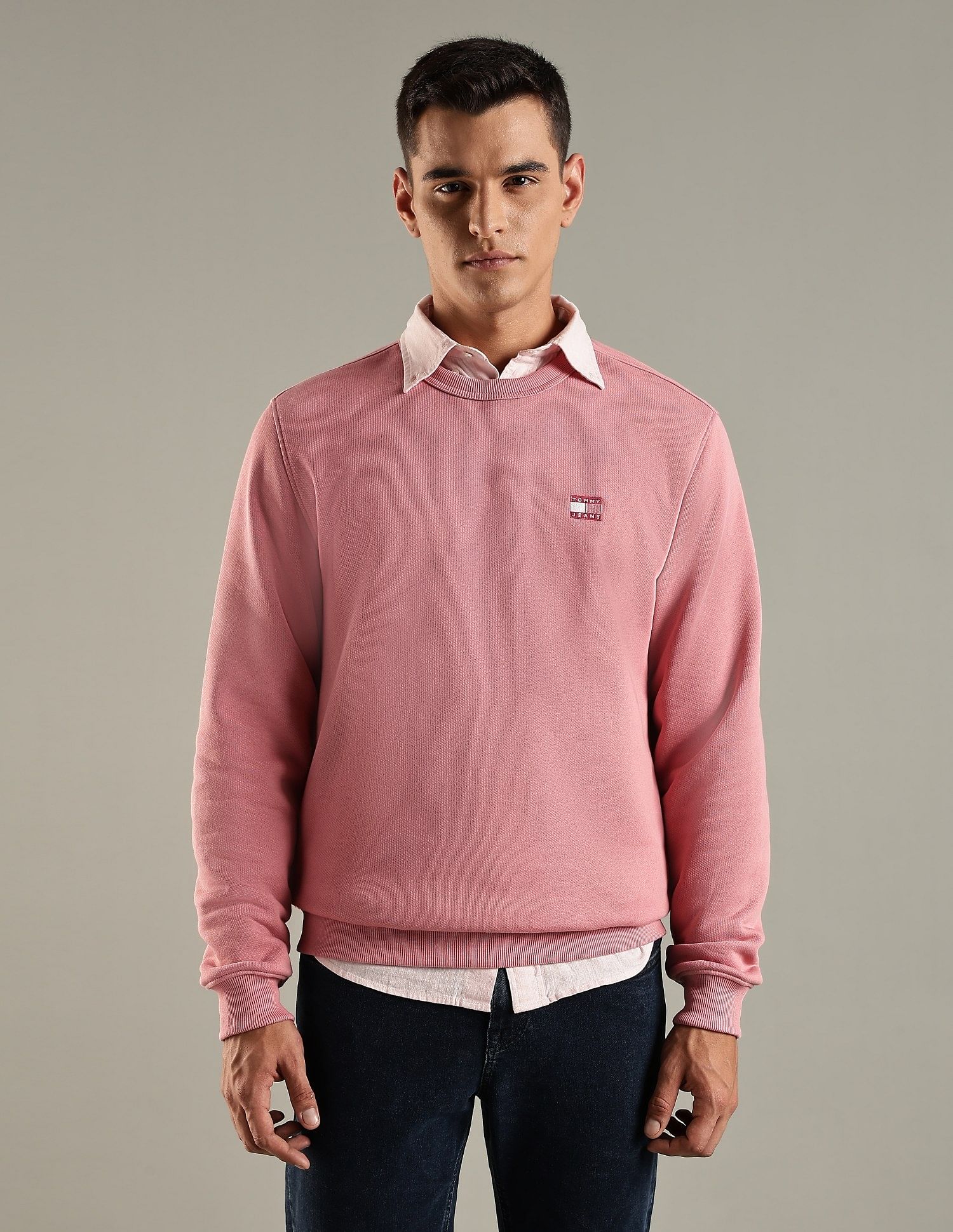 Tommy Hilfiger Solid Regular Fit Cotton Sweatshirt