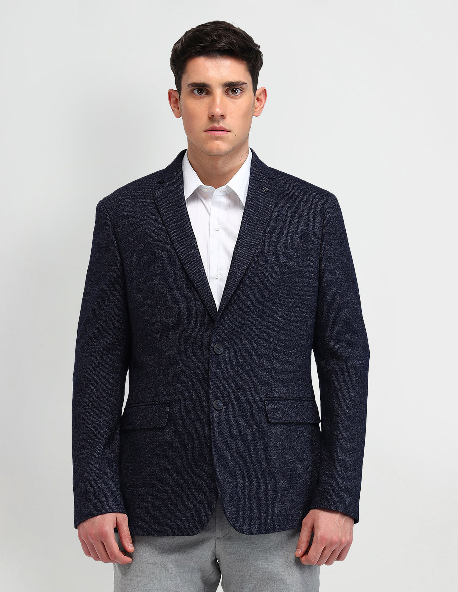 Arrow Textured Knitted Blazer