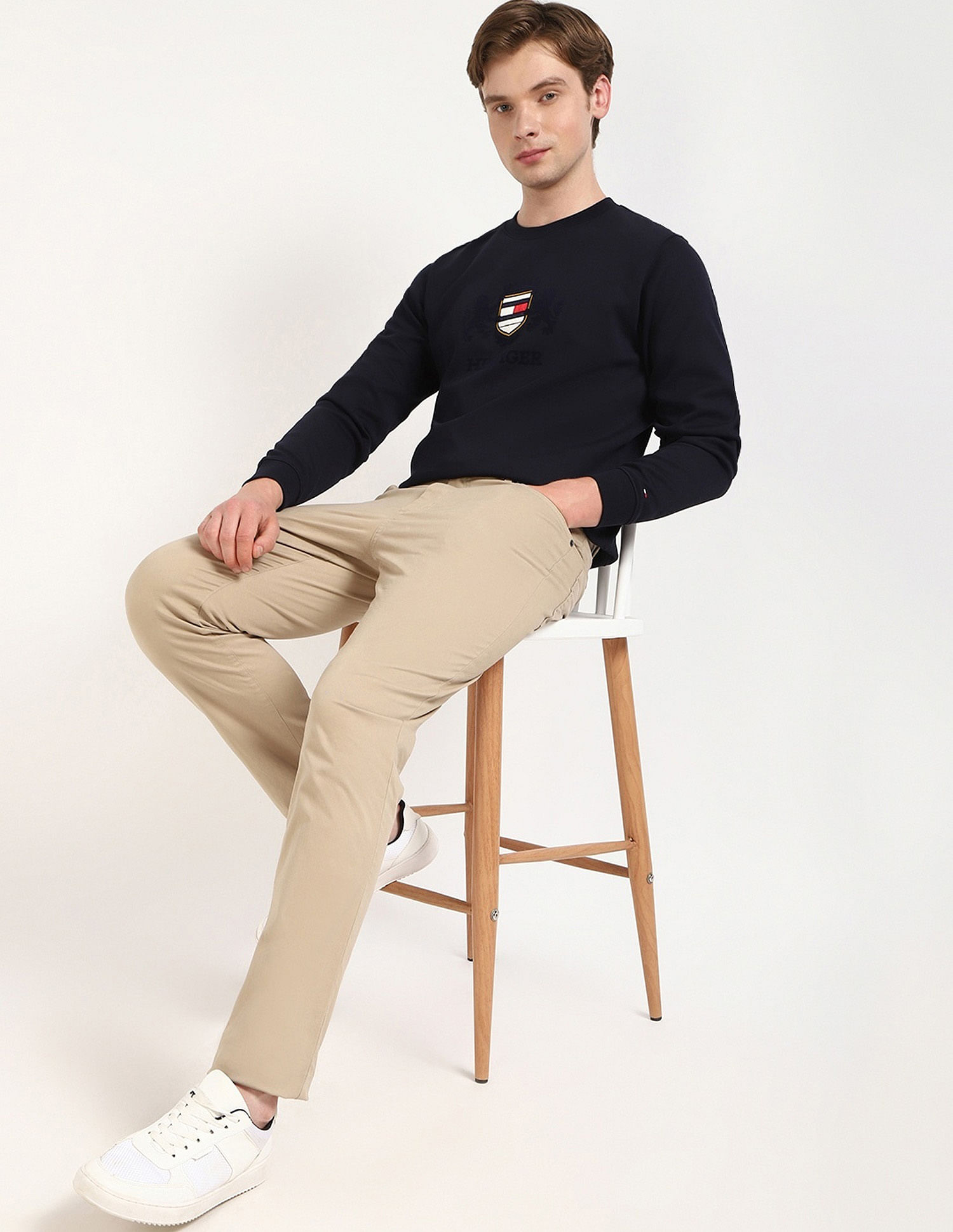 Tommy Hilfiger Embroidered Logo Regular-Fit Cotton Sweatshirt