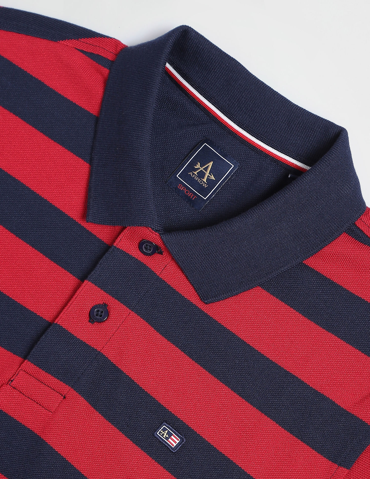 Arrow Sports Horizontal Stripe Polo Shirt