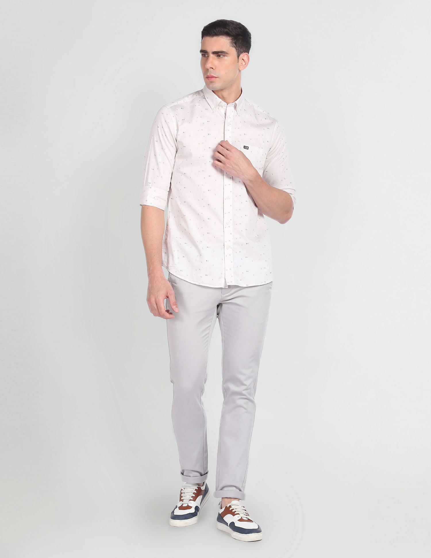 Arrow Sports Geometric Print Cotton Casual Shirt