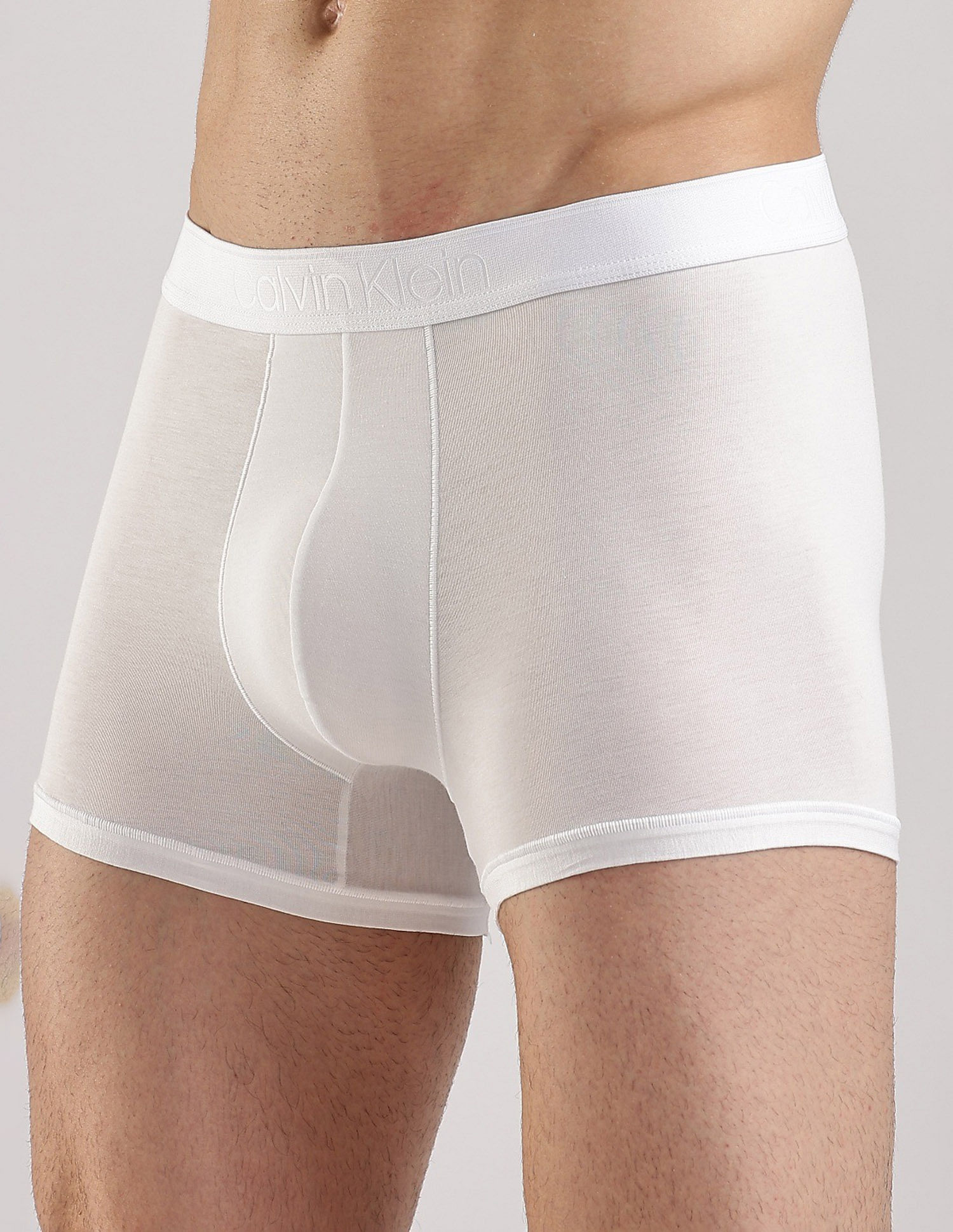 Calvin Klein Underwear White Solid Mid Rise Trunk