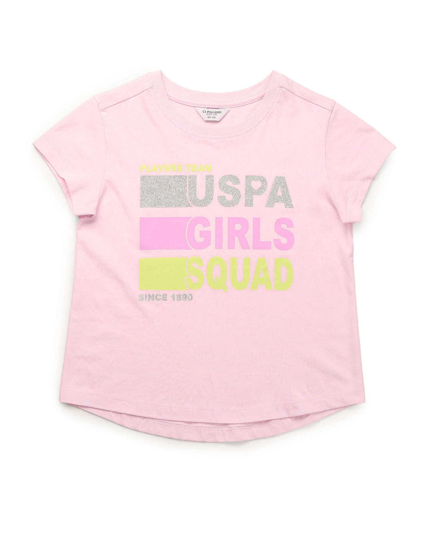 U.S. Polo Assn. Kids Girls Glitter Relaxed Fit T-Shirt