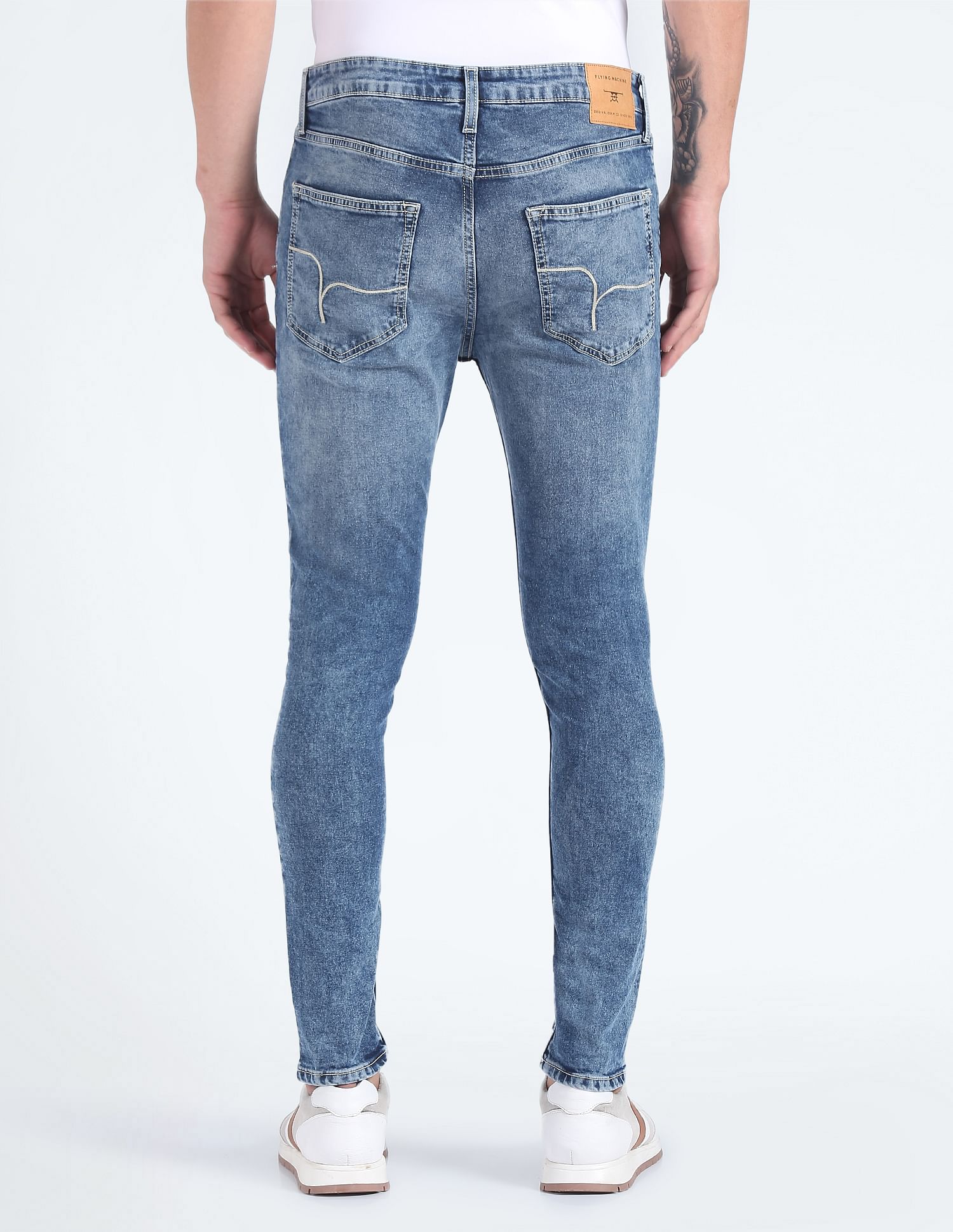 Flying Machine Morrison Skinny Cropped Acid Wash Jeans