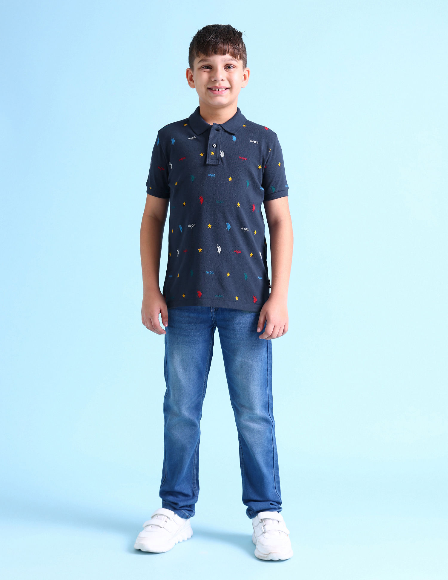 U.S. Polo Assn. Kids Pique Printed Polo Shirt