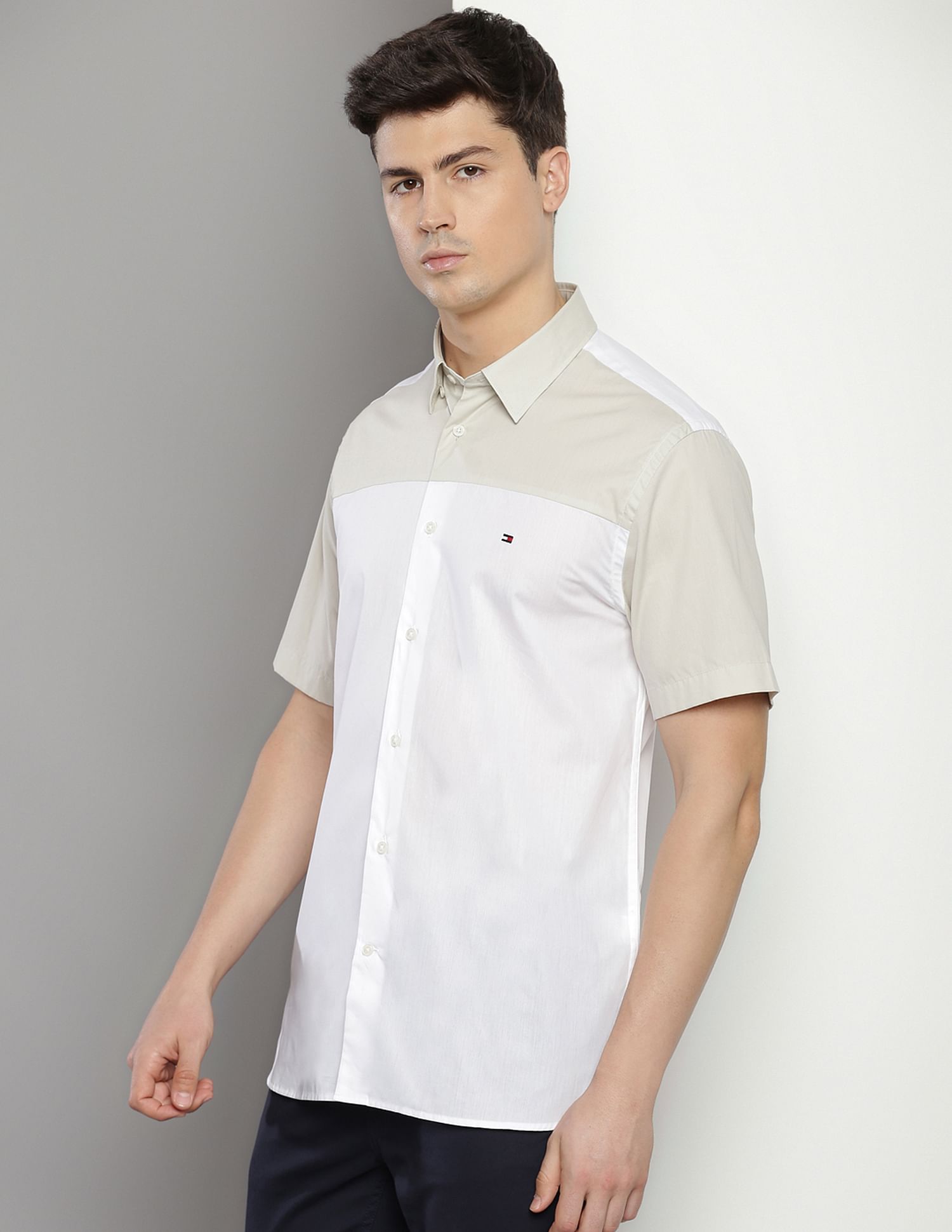 Tommy Hilfiger Colour Block Cotton Shirt