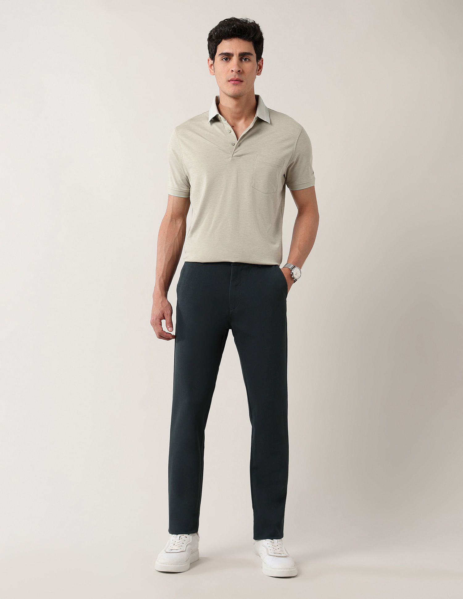 Arrow Sport Solid Twill Autoflex Trousers