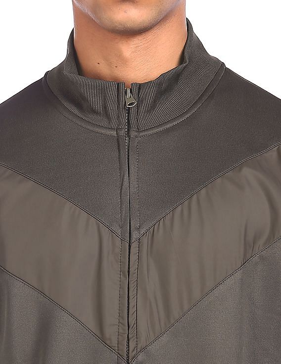 Flying Machine High Neck Solid Sweatshirt
