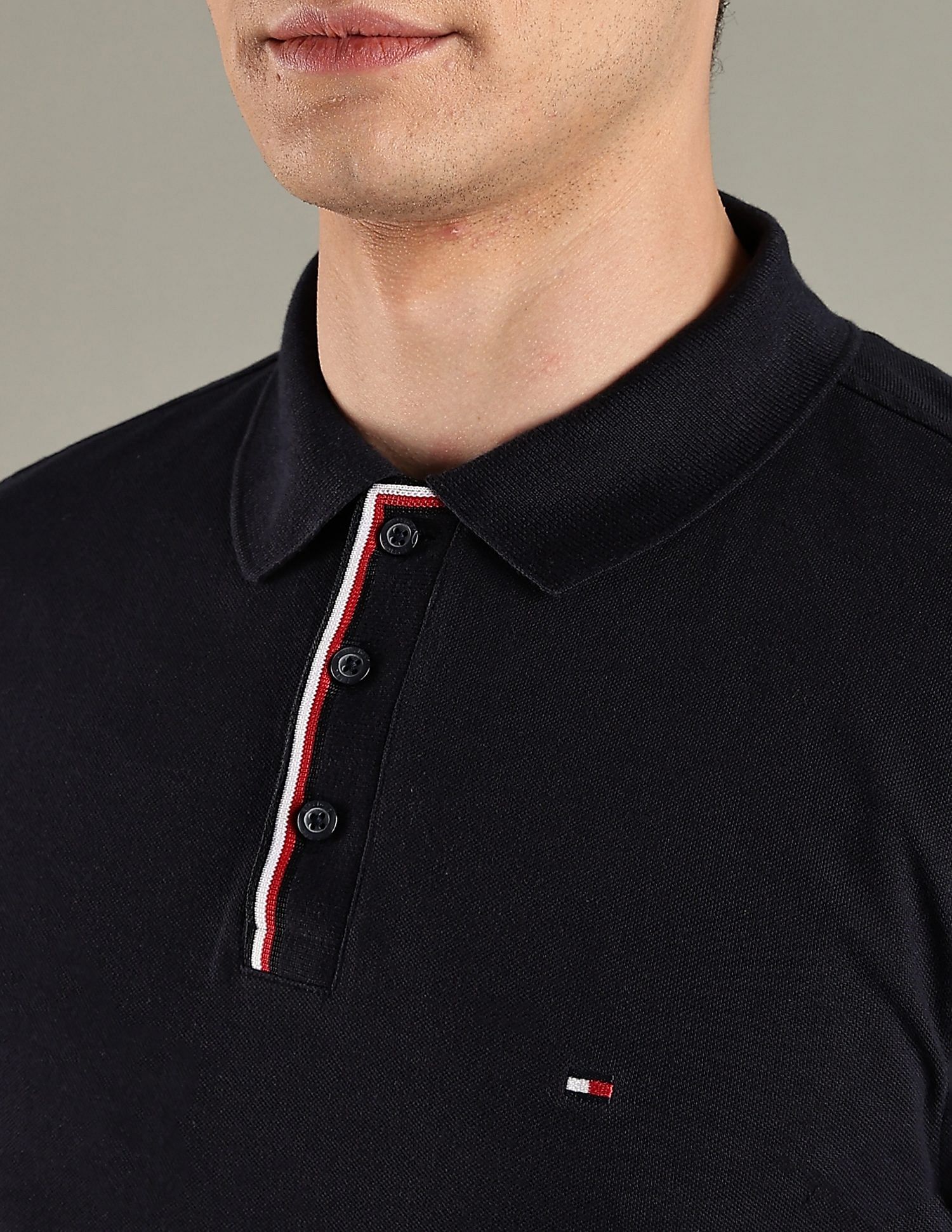 Tommy Hilfiger Solid Regular-Fit Cotton Polo T-Shirt