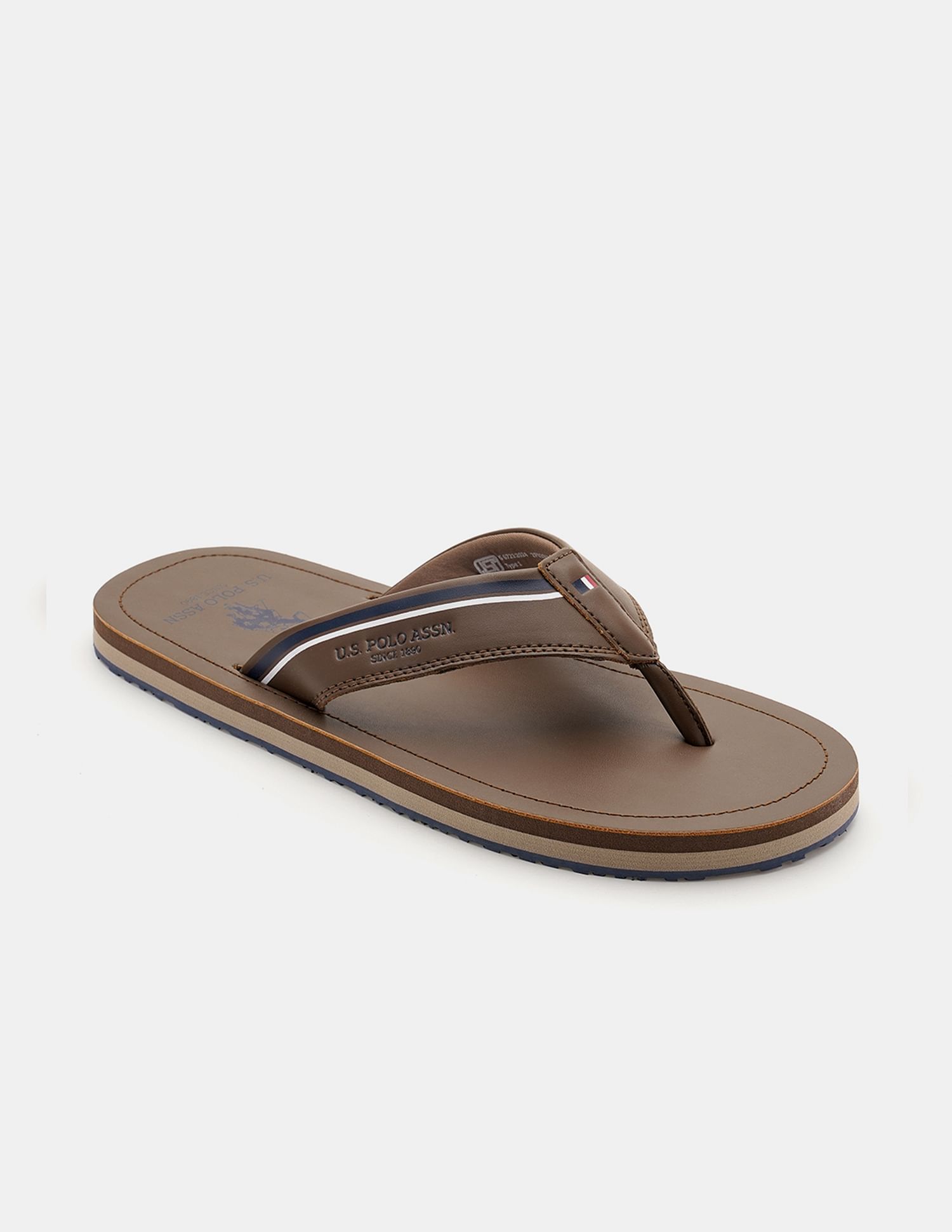 U.S. Polo Assn. Men Nesta Striped Flip Flops