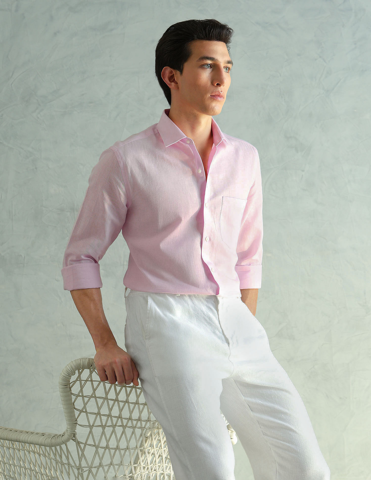Arrow Cotton Linen Slim Fit Shirt