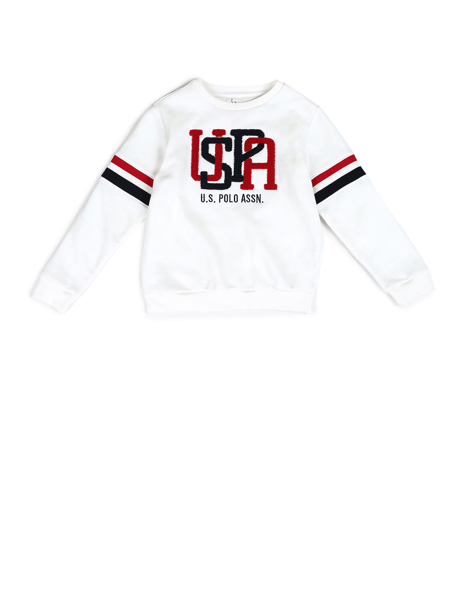 U.S. Polo Assn. Kids Boys Brand Appliqued Pure Cotton Sweatshirt