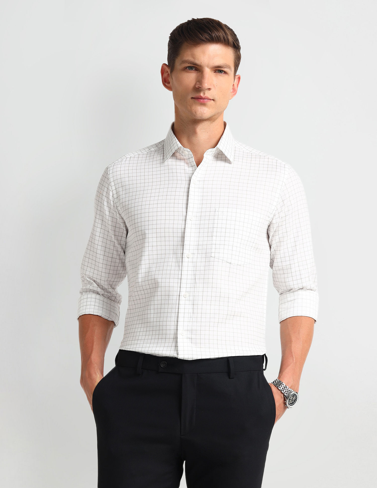 Arrow Windowpane Checked Dobby Shirt