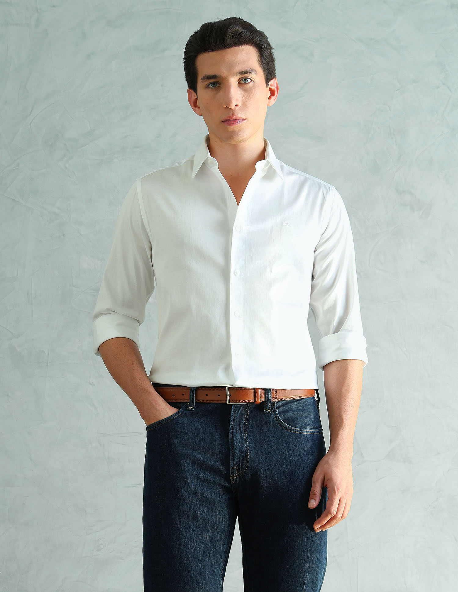 Arrow Newyork Slim Fit Smart Satin Shirt