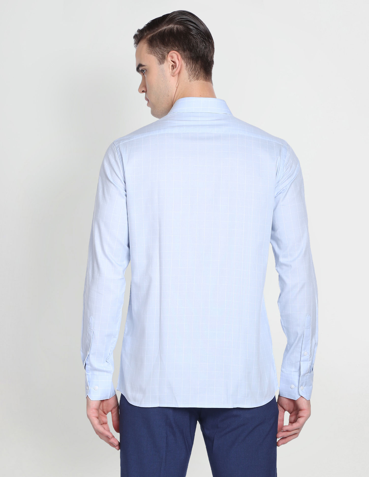 Arrow Cutaway Collar Windowpane Check Formal Shirt