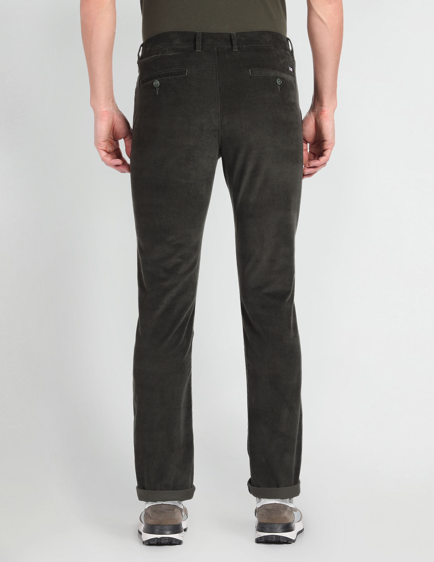 Arrow Sports Solid Corduroy Trousers