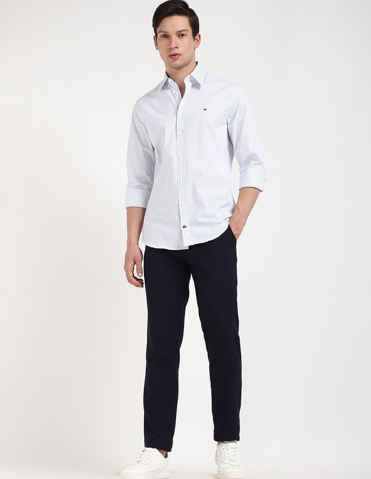 Tommy Hilfiger Striped Slim-Fit Poplin Woven Shirt