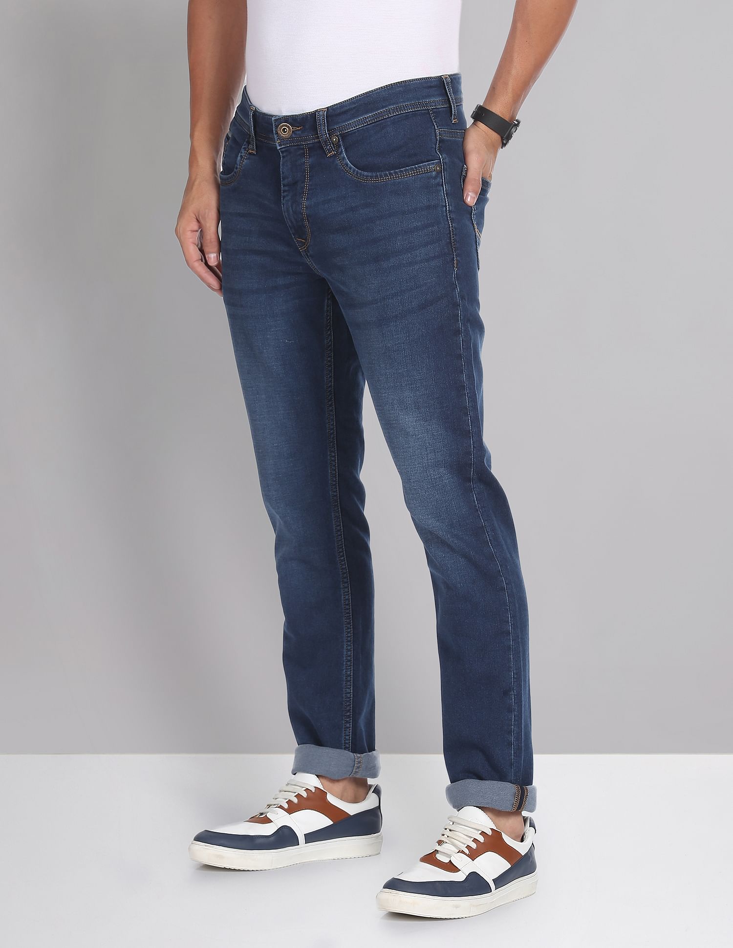 AD by Arvind Mid Rise Slim Fit Jeans