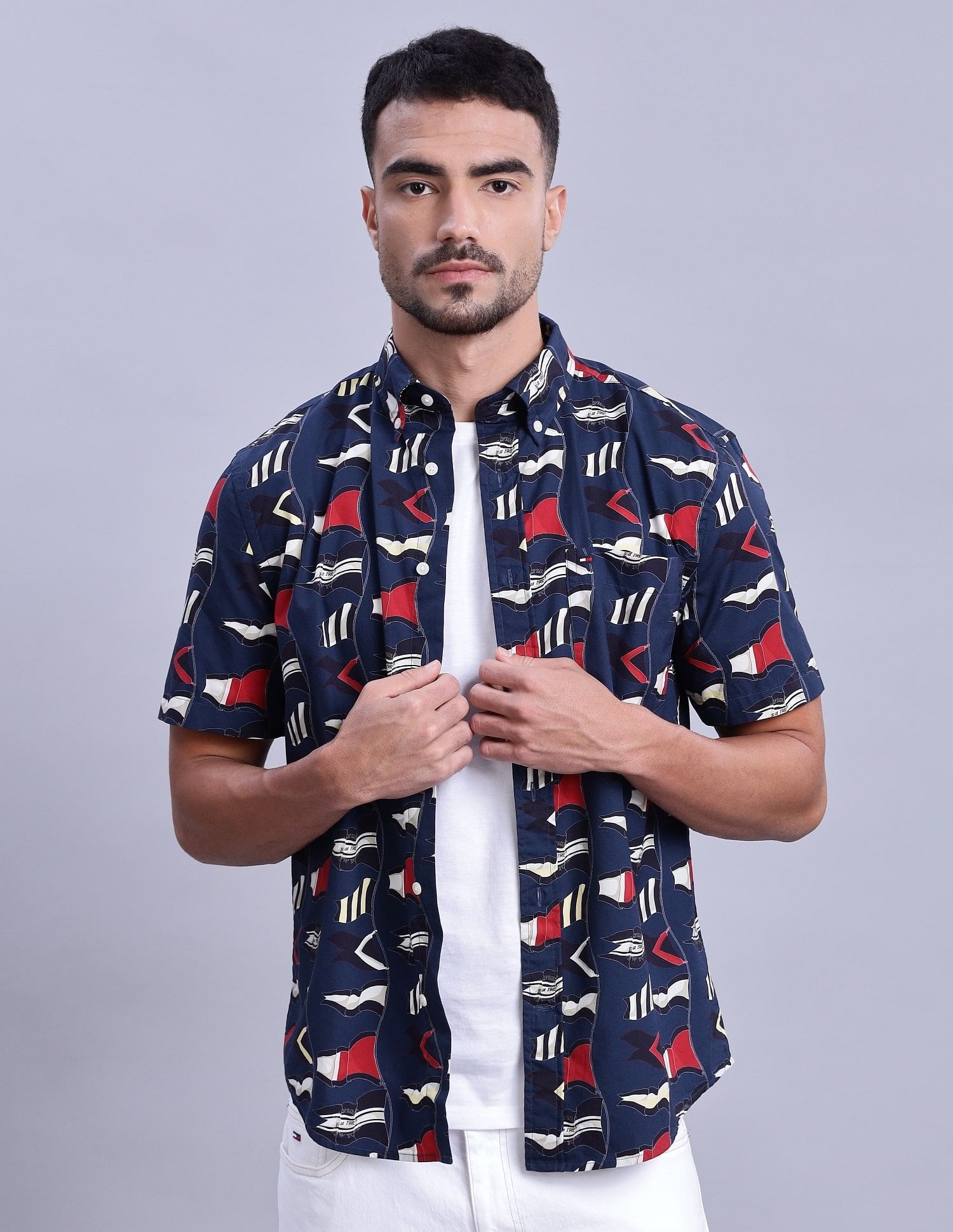 Tommy Hilfiger Printed Regular-Fit Poplin Shirts