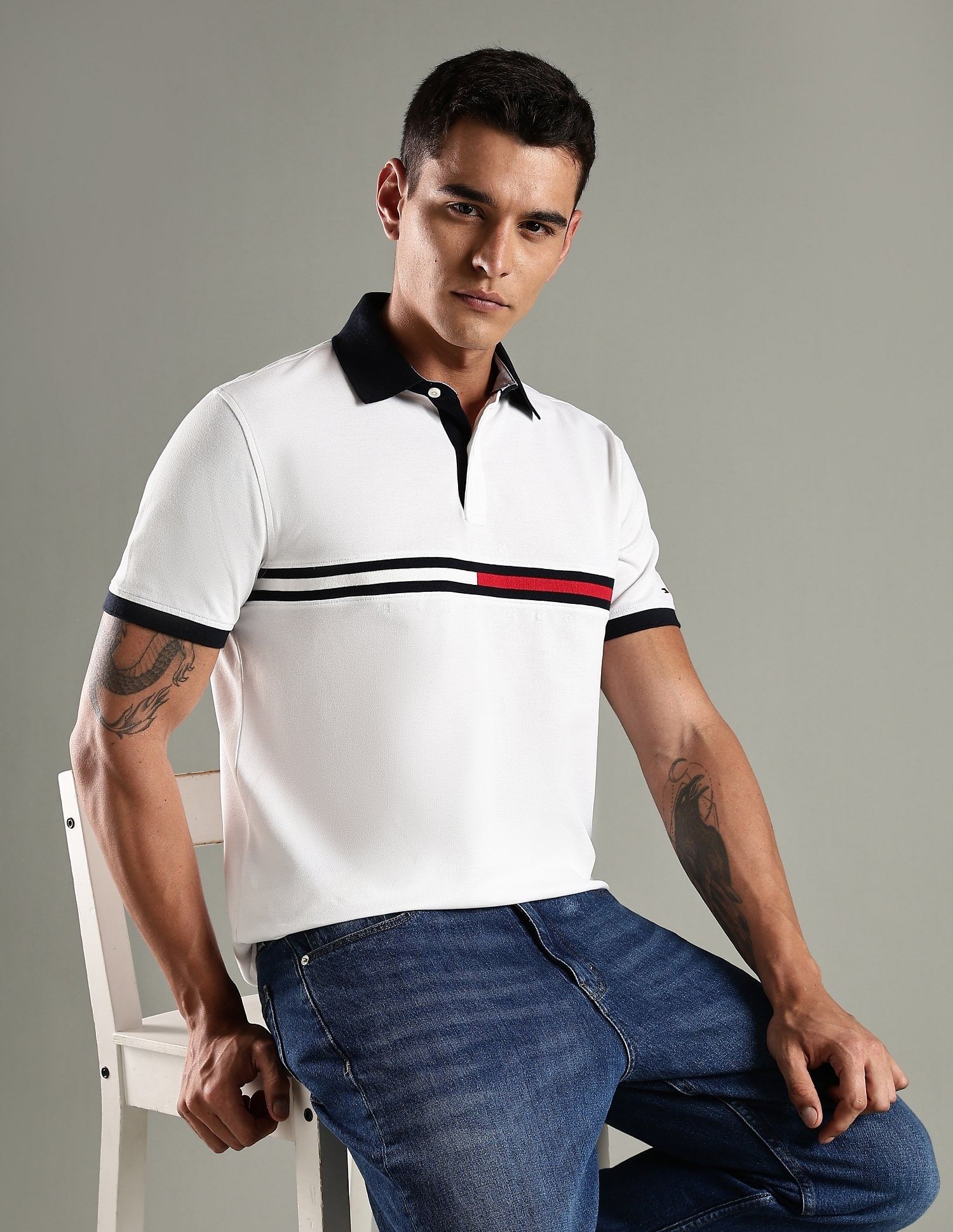 Tommy Hilfiger Embroidered Logo Relaxed Fit Cotton Polo T-Shirt