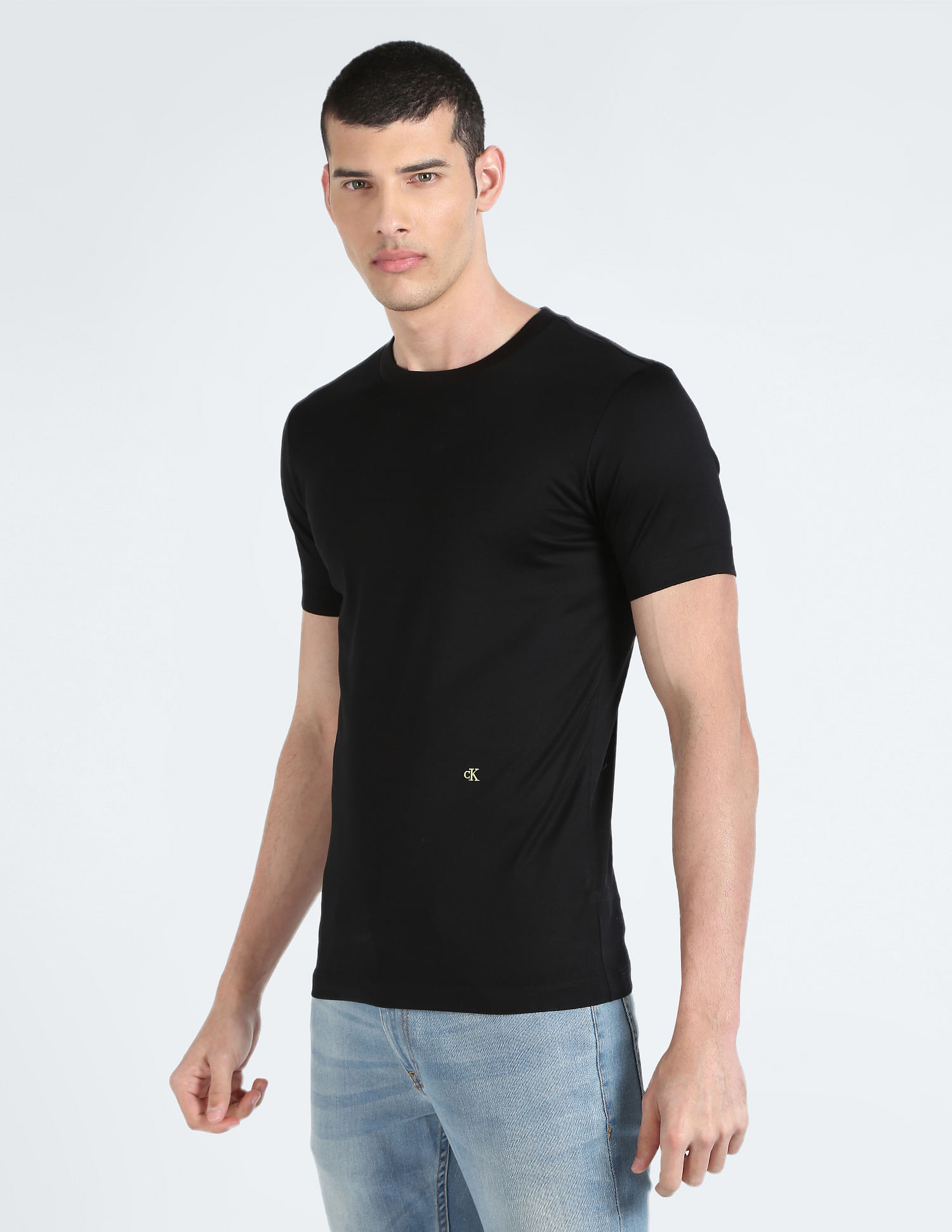 Calvin Klein Jeans Crew Neck Placement Logo Cotton T-Shirt