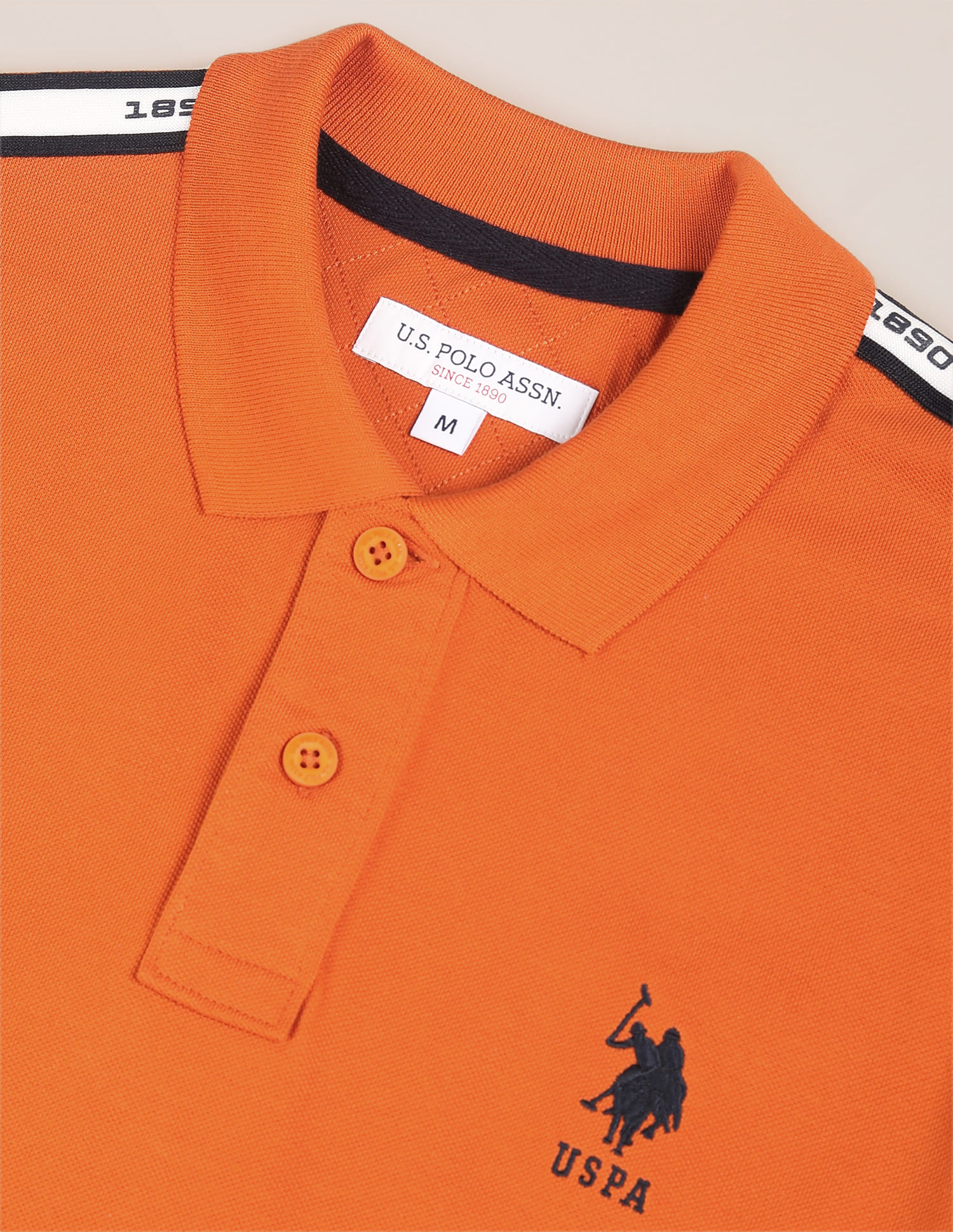 Buy U.S. Polo Assn. Brand Taped Solid Polo Shirt - NNNOW.com