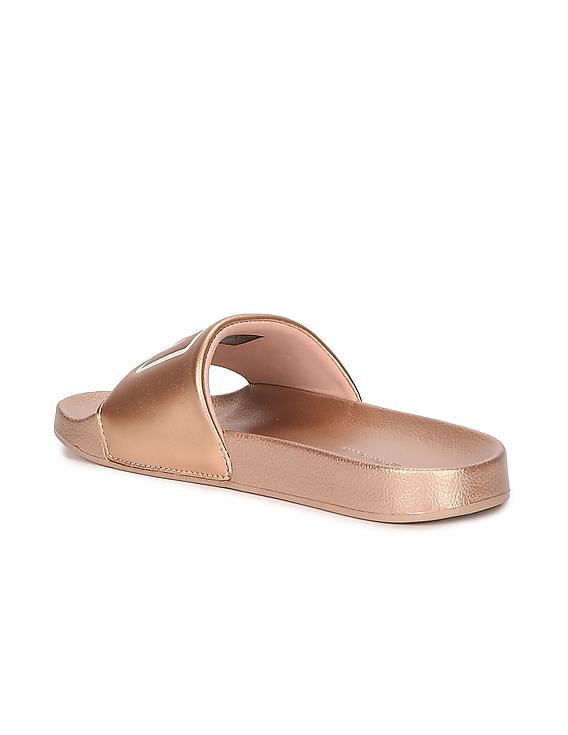 Rose gold deals tommy sliders