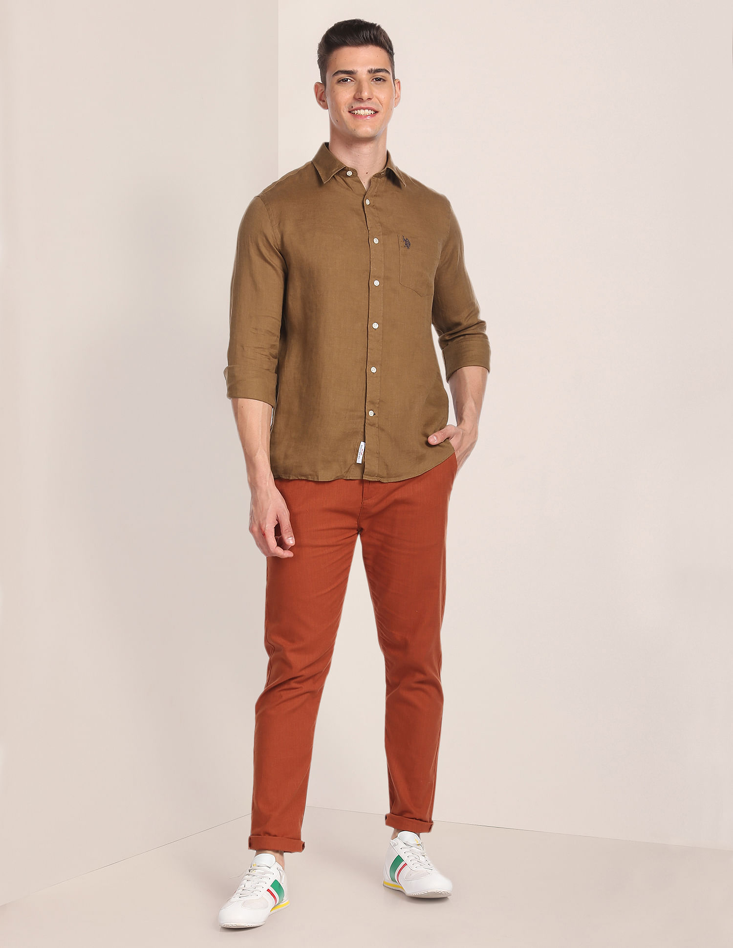 U.S. Polo Assn. Pure Linen Solid Shirt