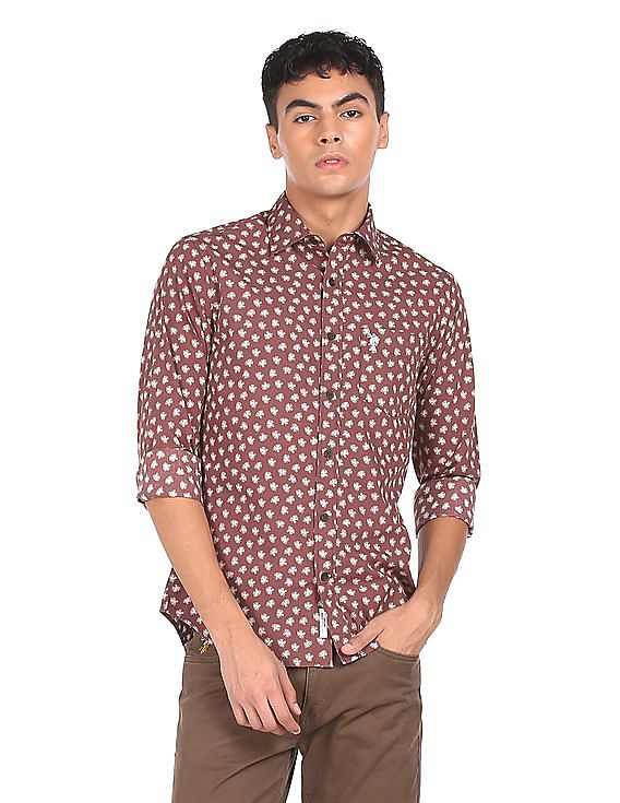 U.S. Polo Assn. Spread Collar Printed Casual Shirt