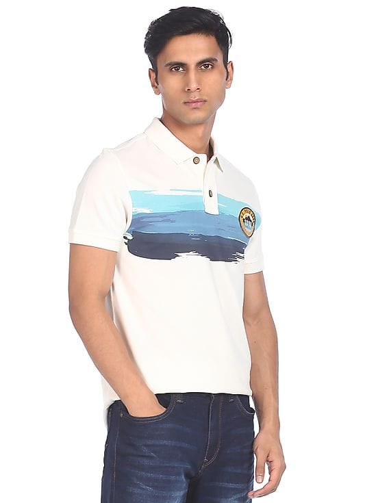Short Sleeve Printed Polo Shirt 