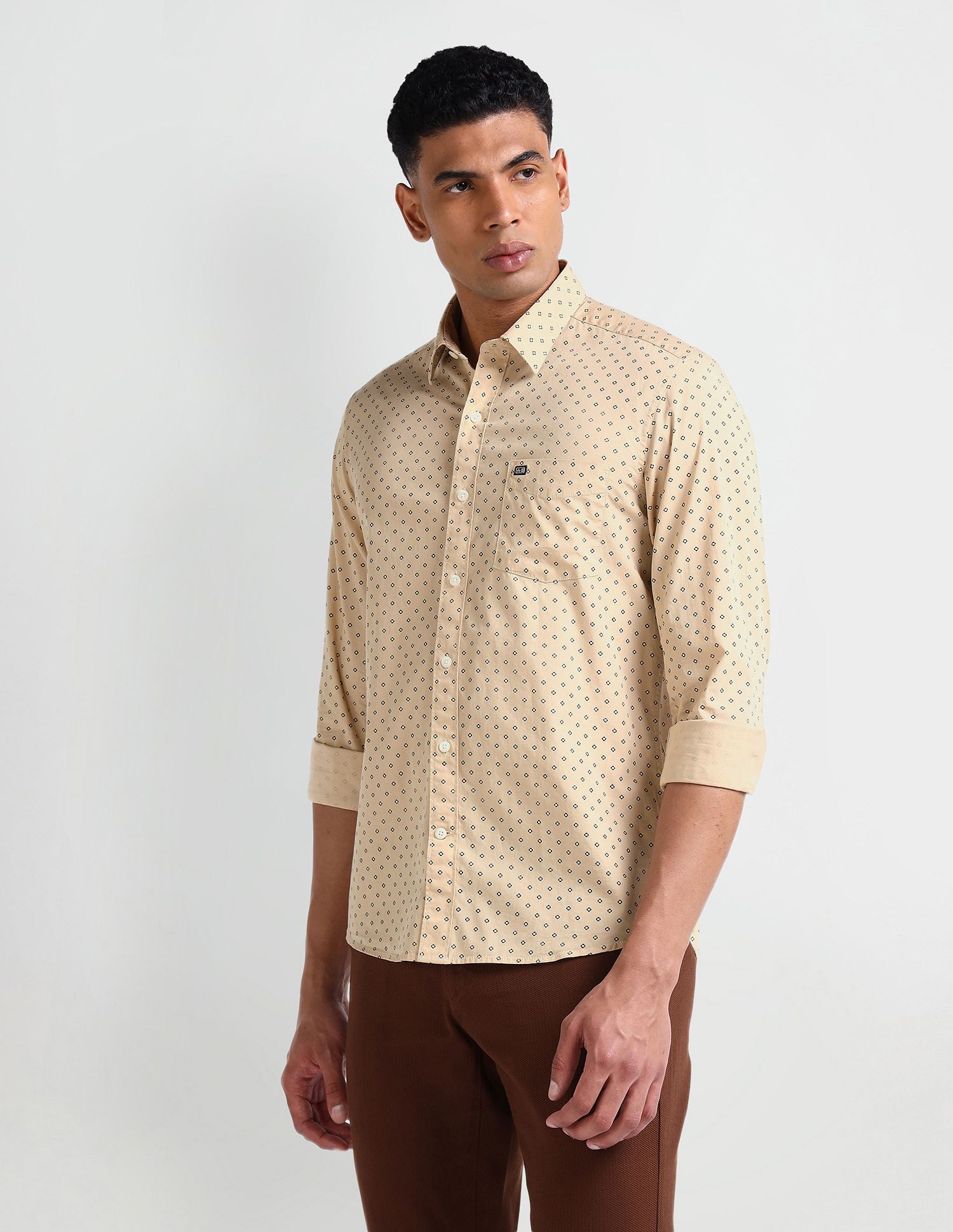 Arrow Sports Slim Fit Geometric Print Shirt