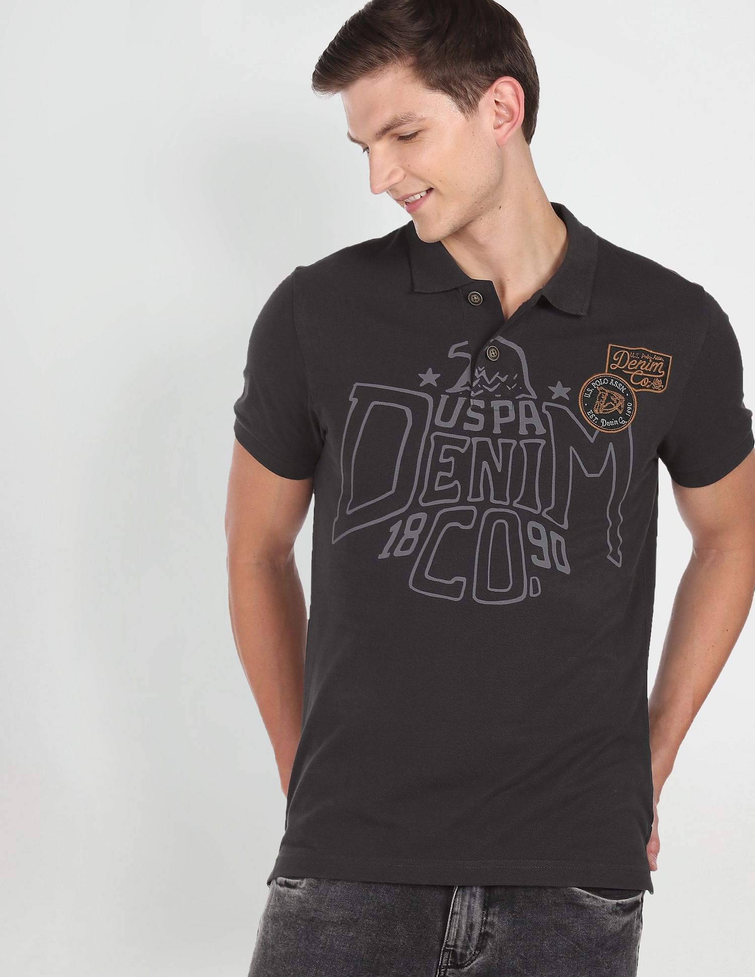U.S. Polo Assn. Denim Co. Graphic Print Polo Shirt