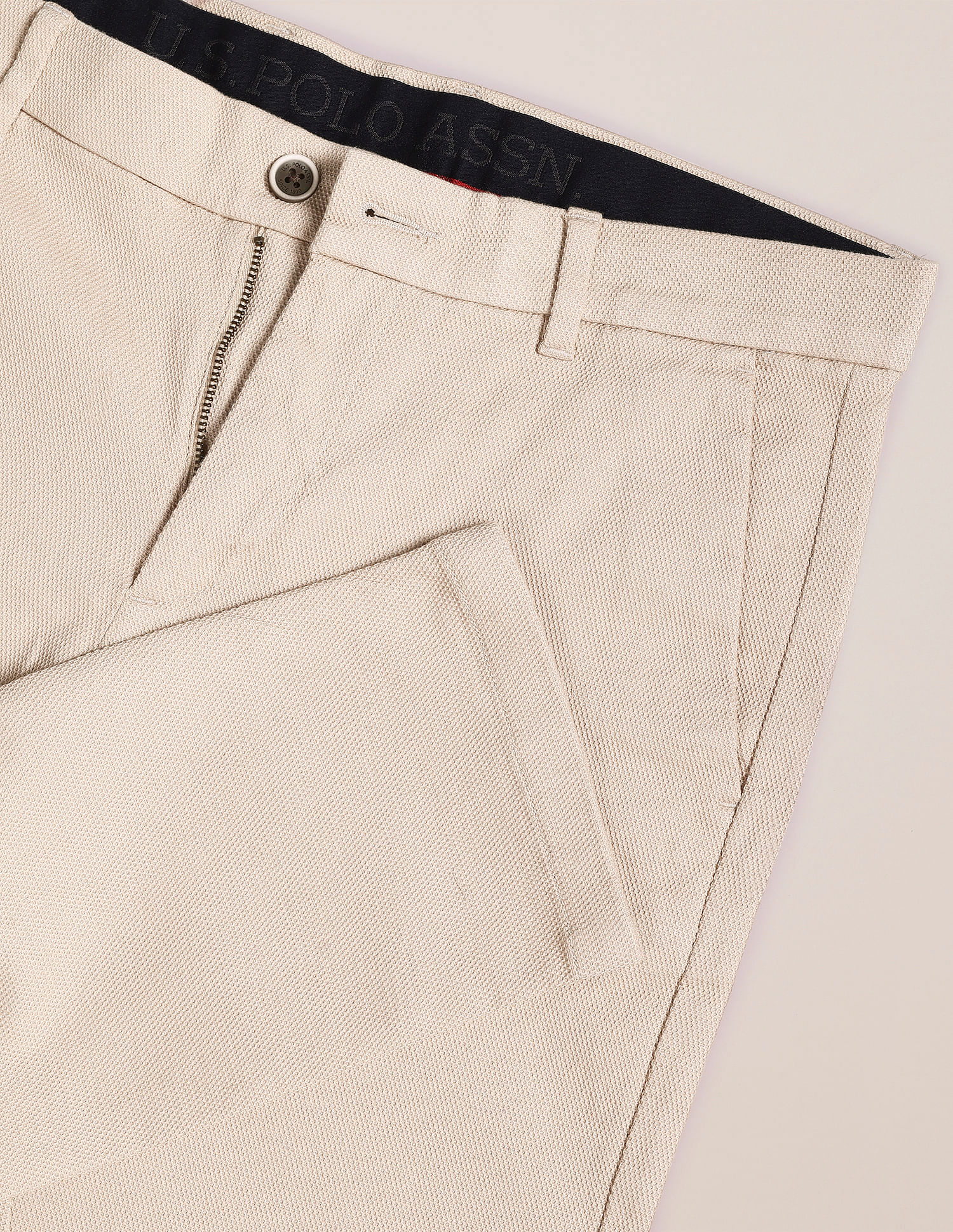 U.S. Polo Assn. Austin Trim Fit Textured Casual Trousers