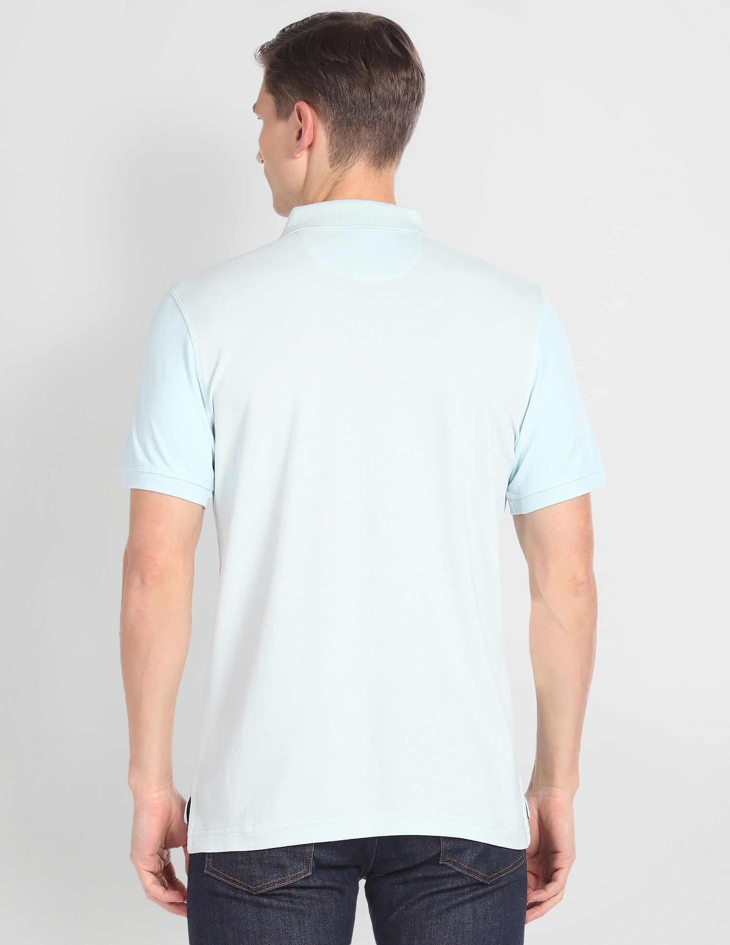 Arrow Sports Tonal Colour Block Cotton Polo Shirt