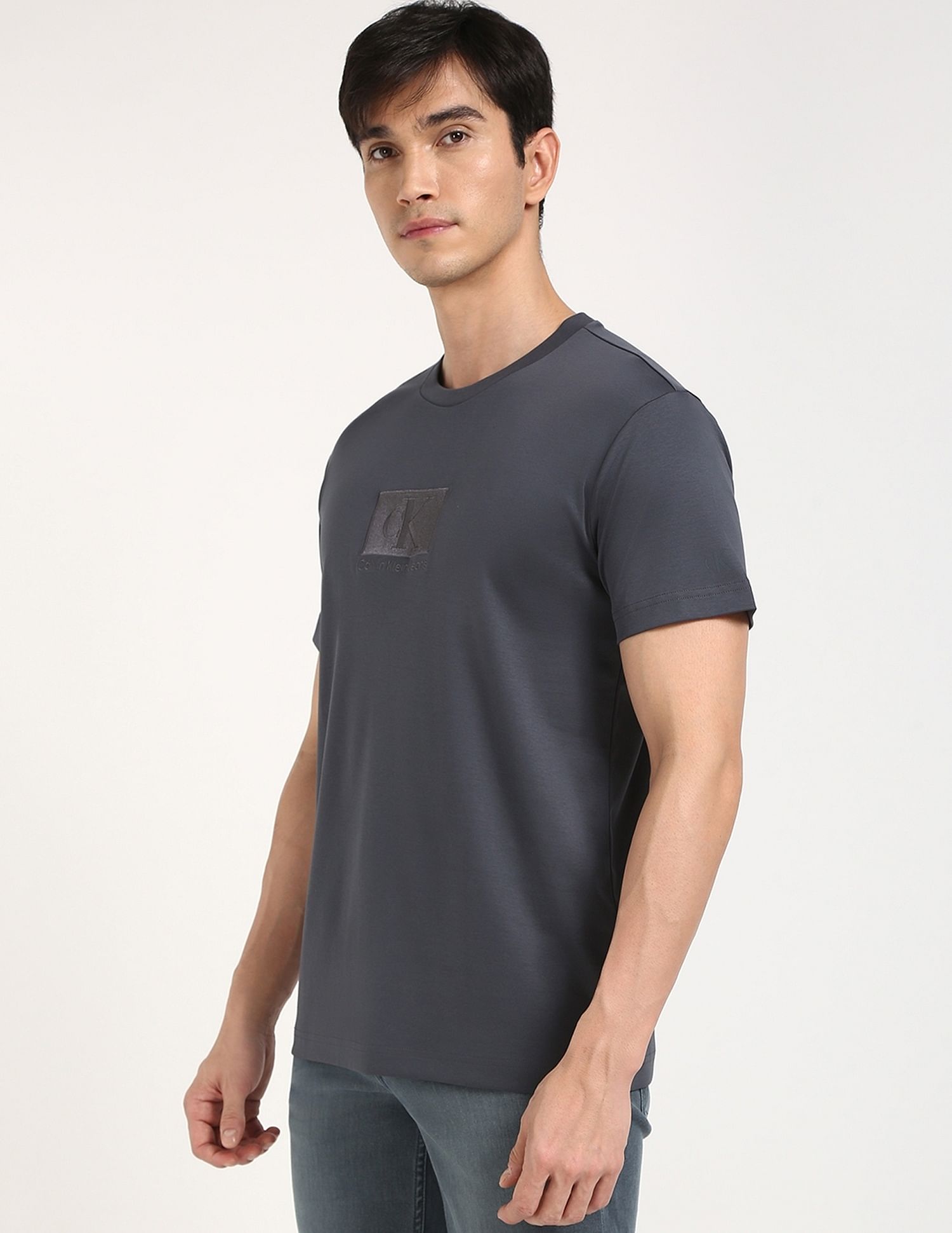 Calvin Klein Jeans Embroidered Logo Regular-Fit Cotton T Shirt