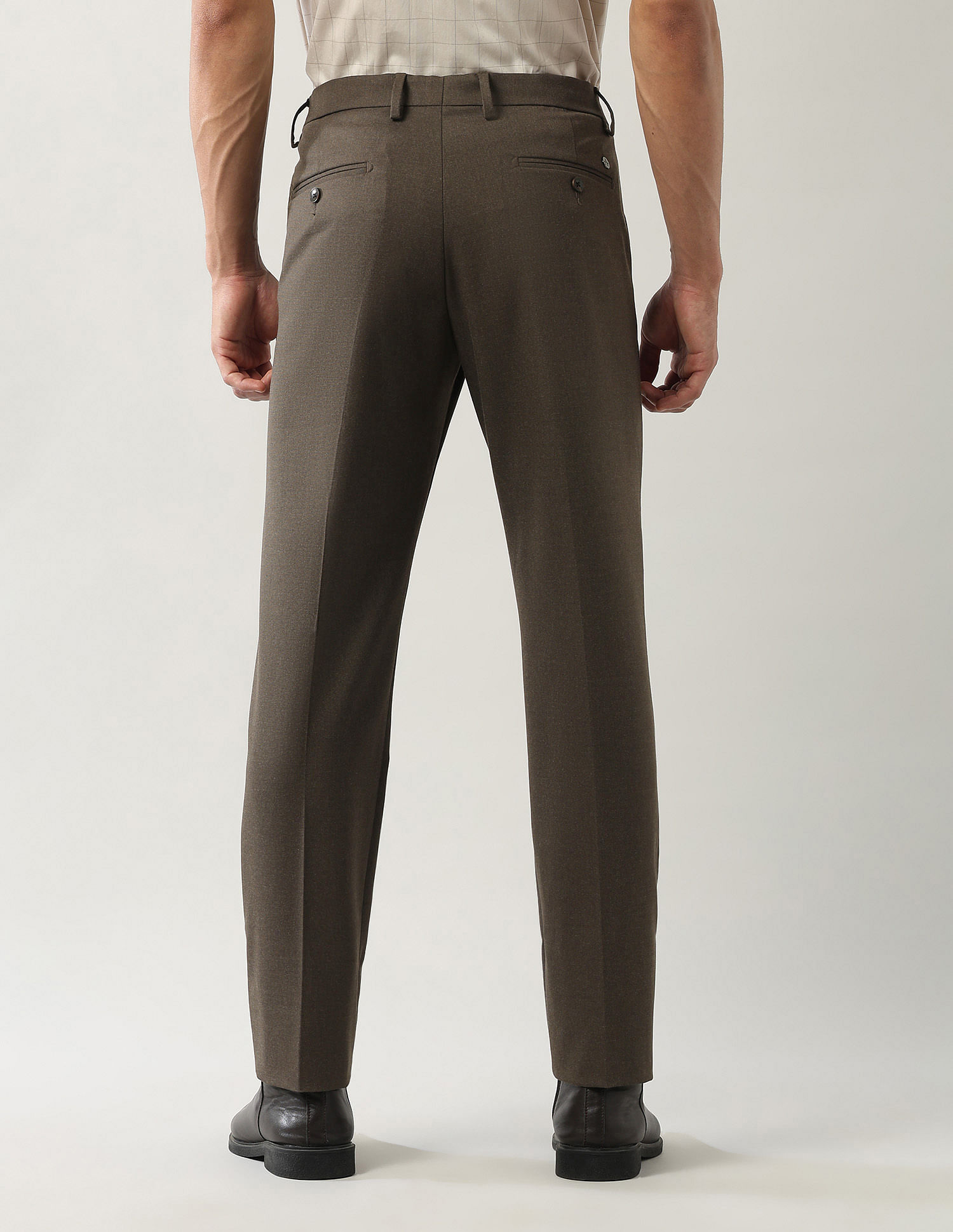 Arrow Solid Smartflex Twill Trousers
