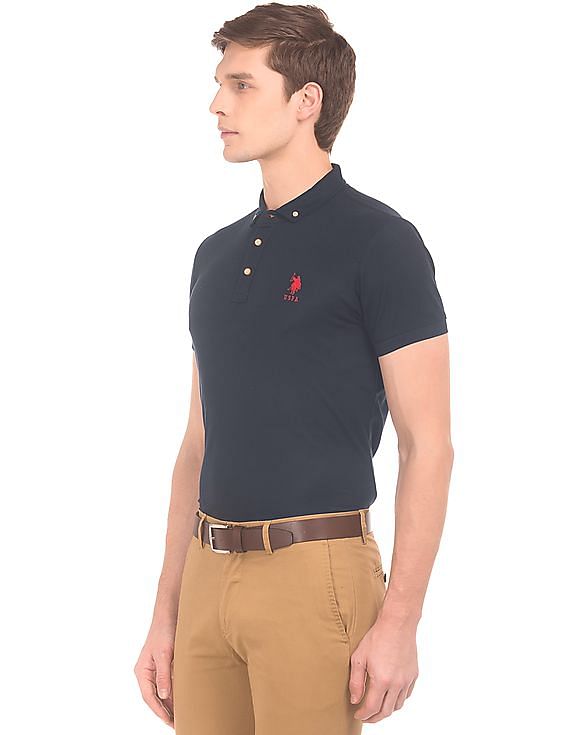 U.S. Polo Assn. Button Down Collar Solid Polo Shirt