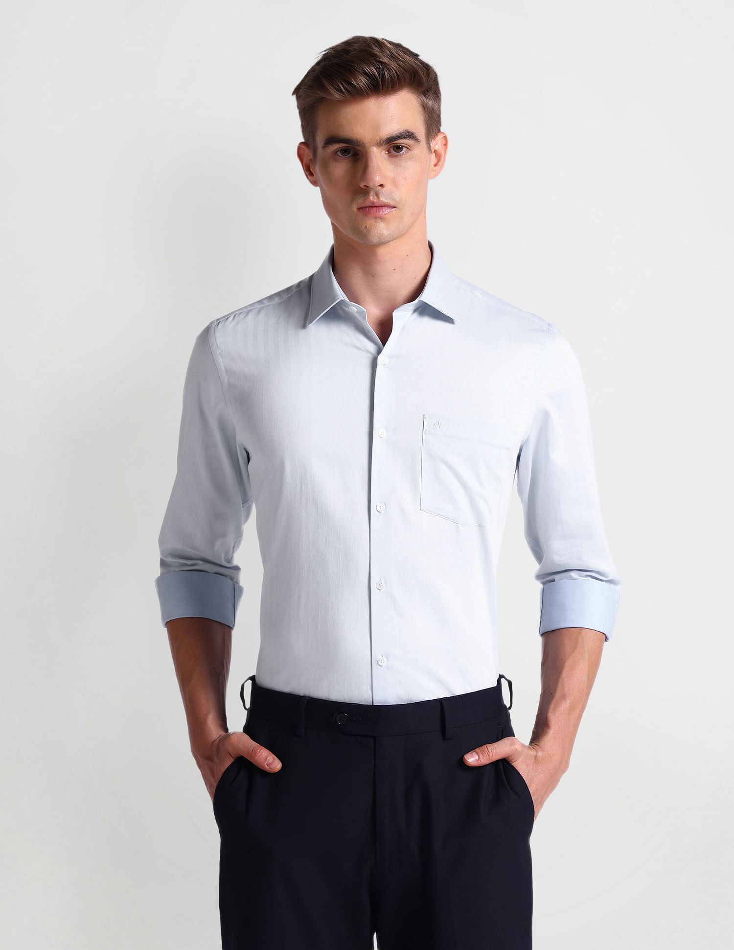 Arrow Vertical Stripe Cotton Shirt